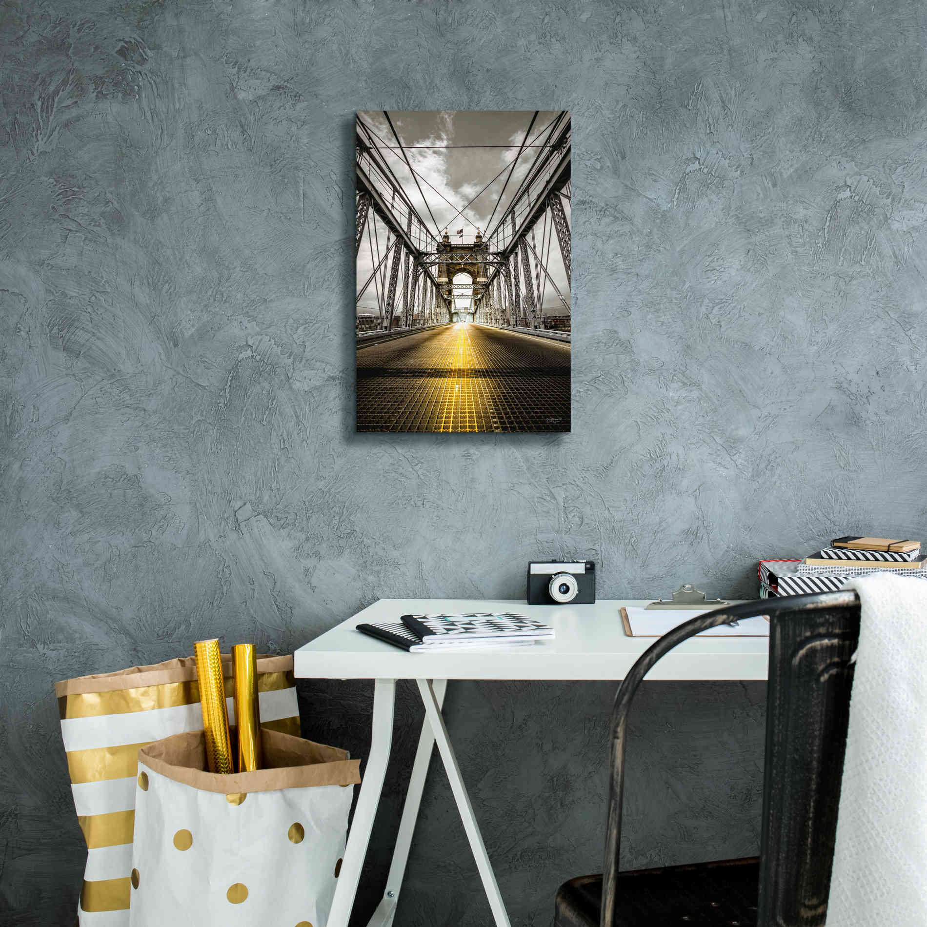 'Bridge Aglow' by Donnie Quillen Canvas Wall Art,12 x 18