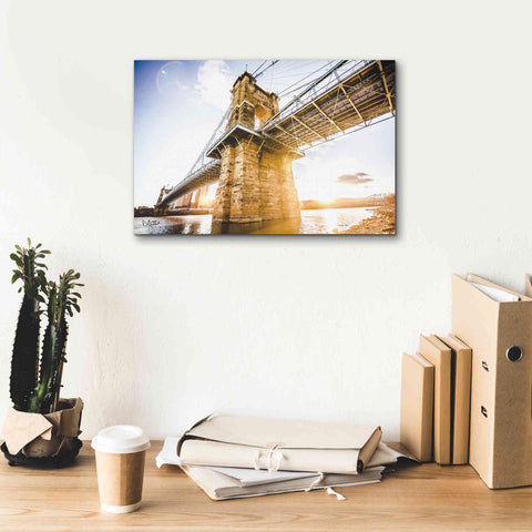 Image of 'Double Sunset' by Donnie Quillen Canvas Wall Art,18 x 12