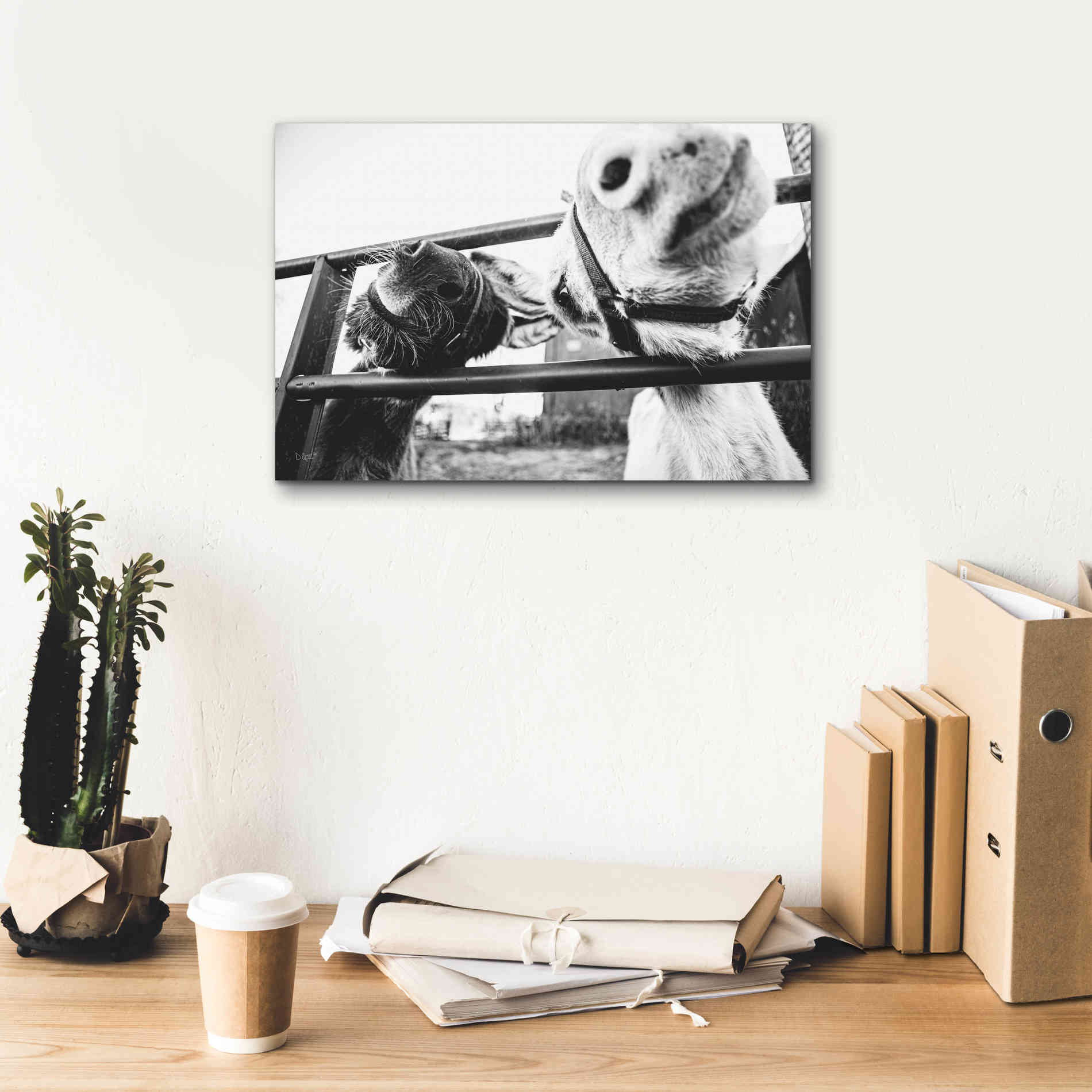 'Feeding Donkeys' by Donnie Quillen Canvas Wall Art,18 x 12