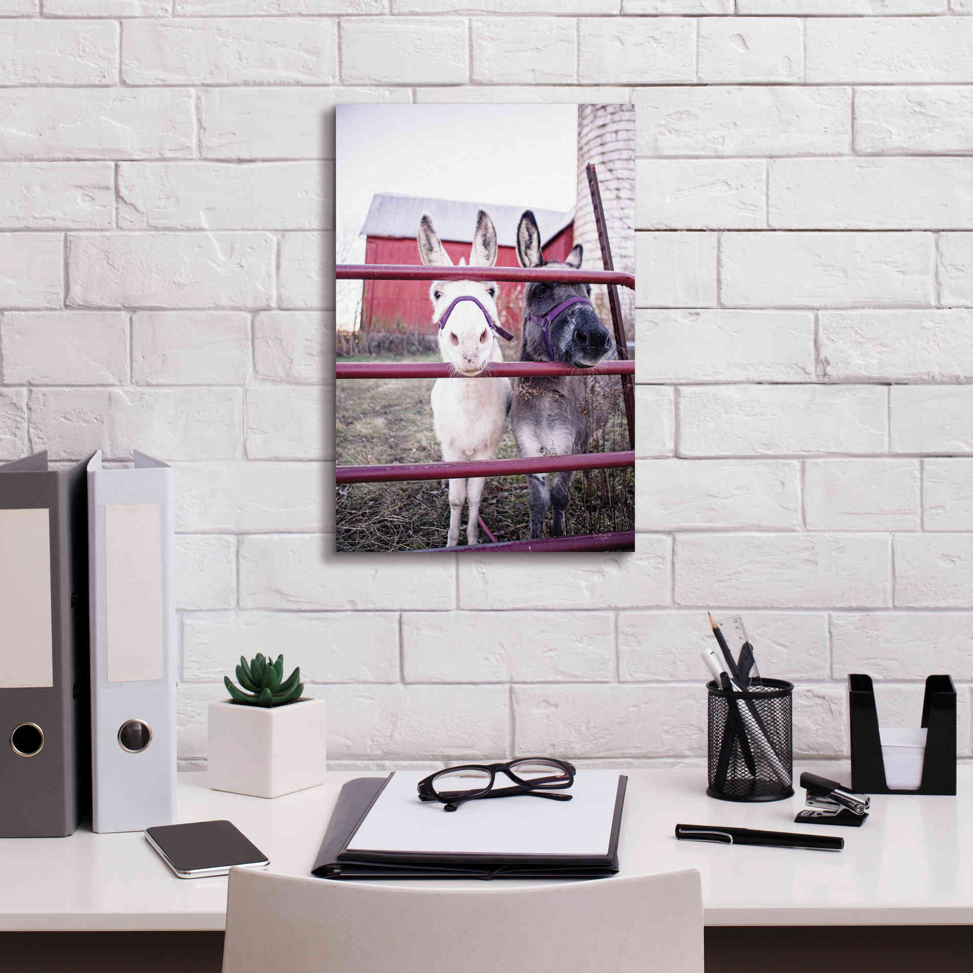 'Mommy & Daughter Donkeys' by Donnie Quillen Canvas Wall Art,12 x 18