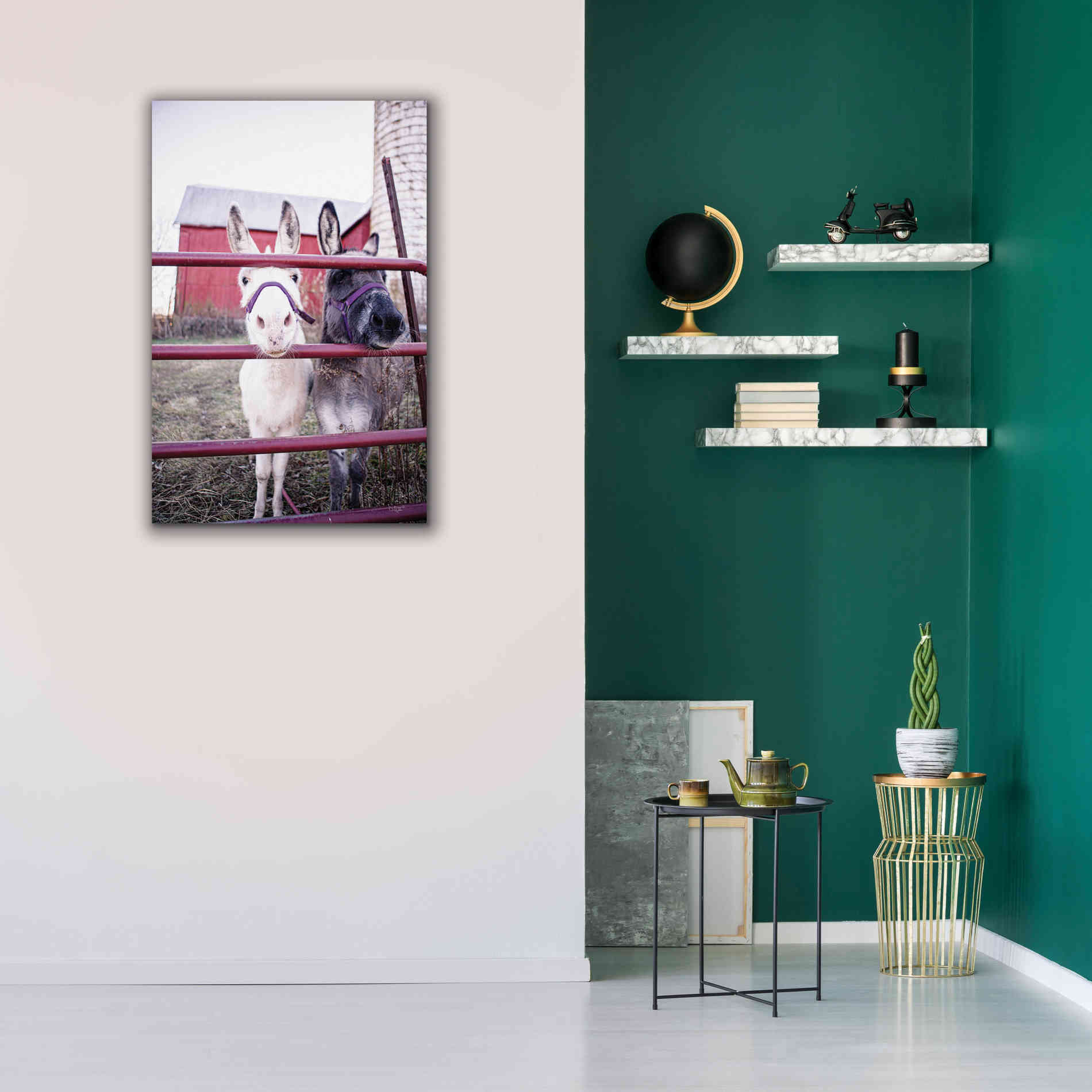 'Mommy & Daughter Donkeys' by Donnie Quillen Canvas Wall Art,26 x 40