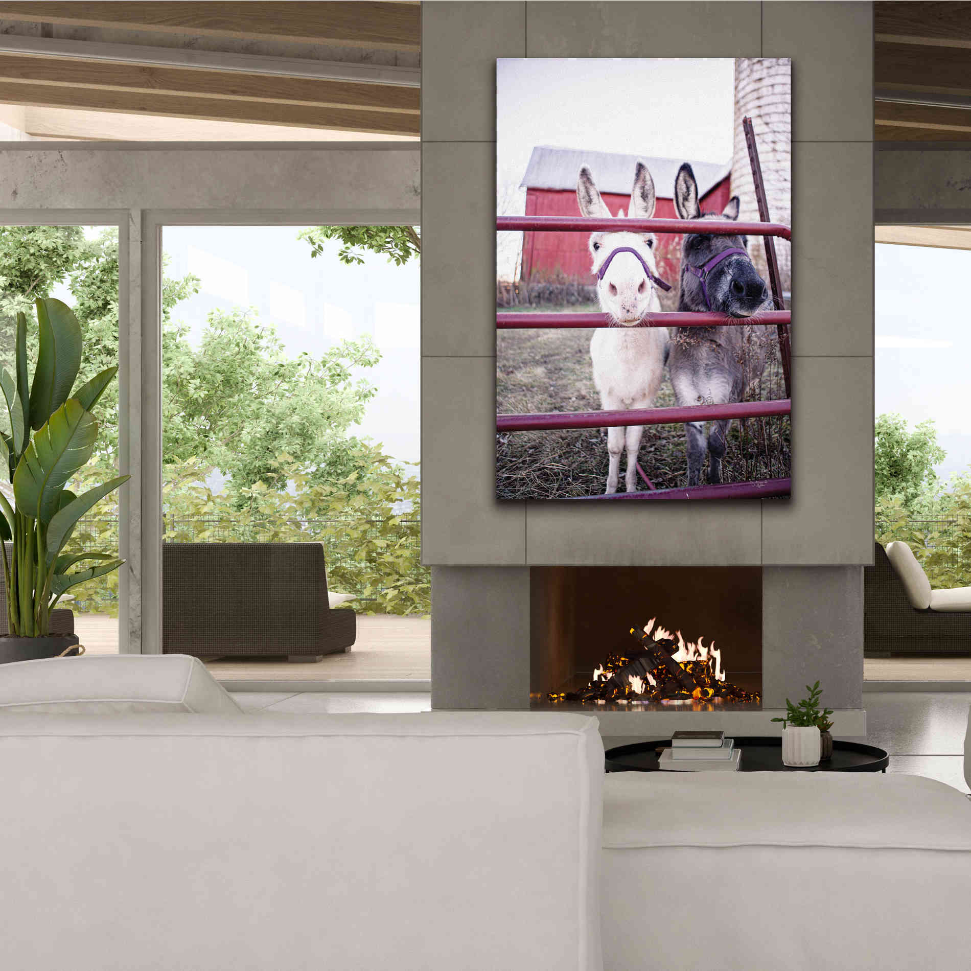 'Mommy & Daughter Donkeys' by Donnie Quillen Canvas Wall Art,40 x 60