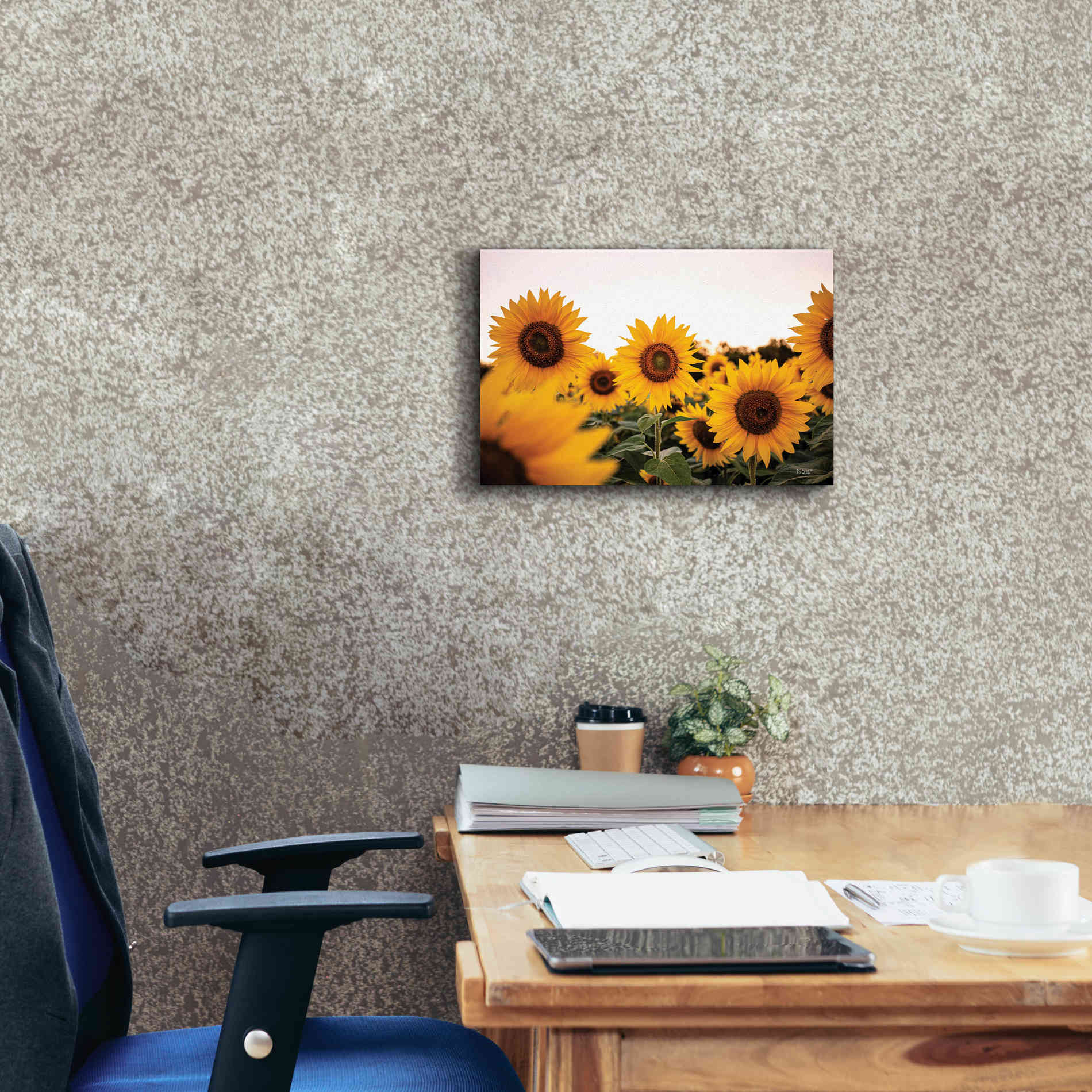 'Sunflower Field' by Donnie Quillen Canvas Wall Art,18 x 12