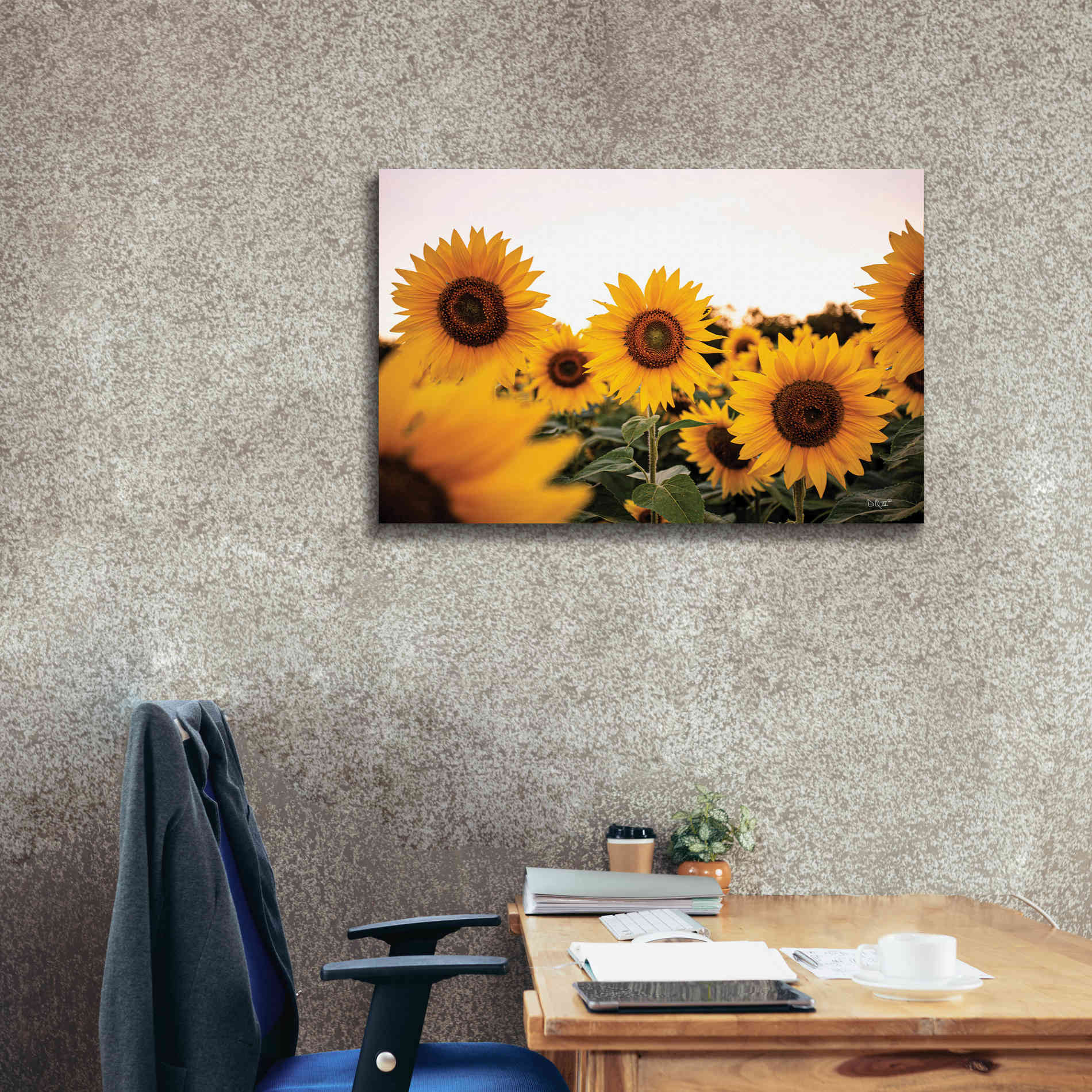 'Sunflower Field' by Donnie Quillen Canvas Wall Art,40 x 26