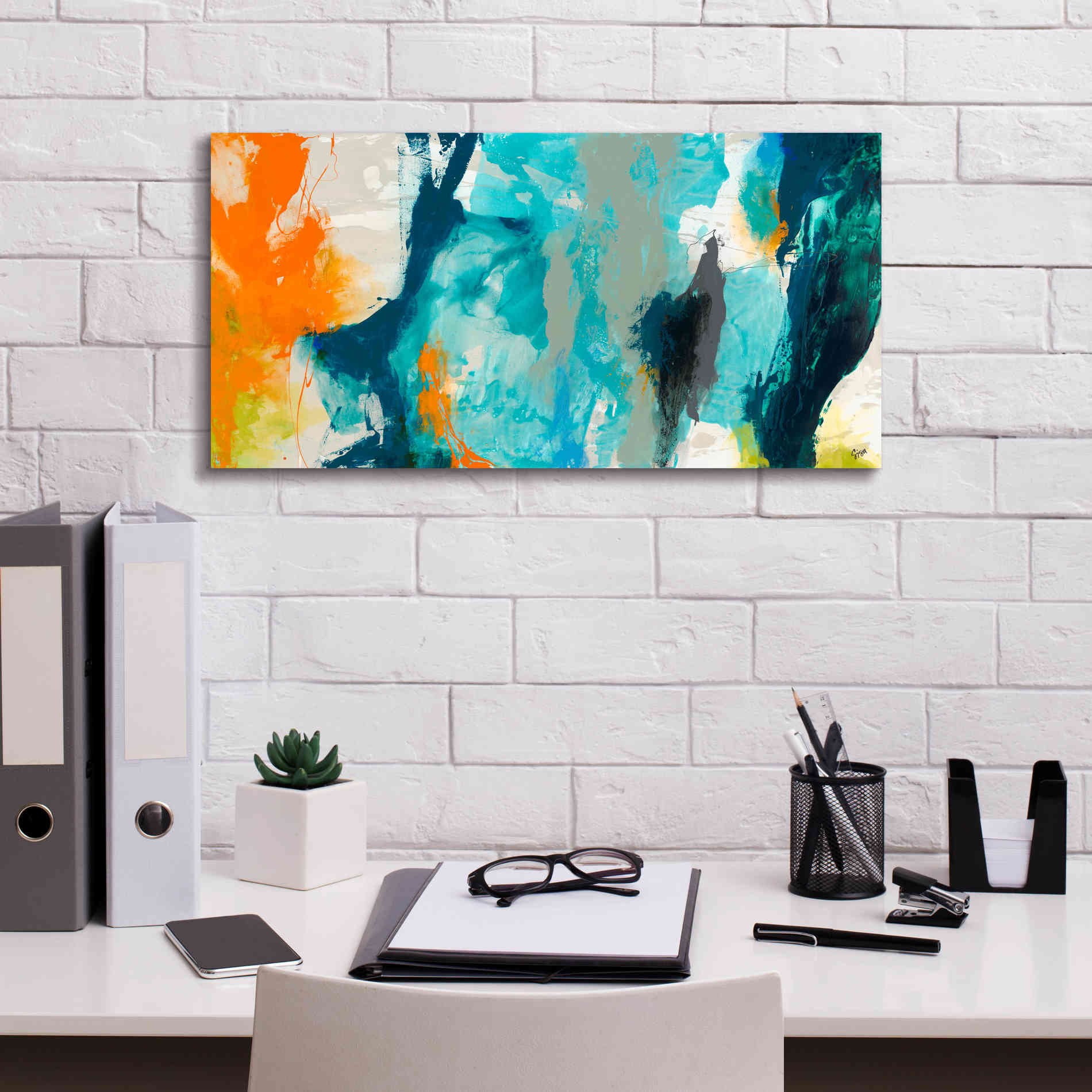 'Tidal Abstract II' by Sisa Jasper Canvas Wall Art,24 x 12