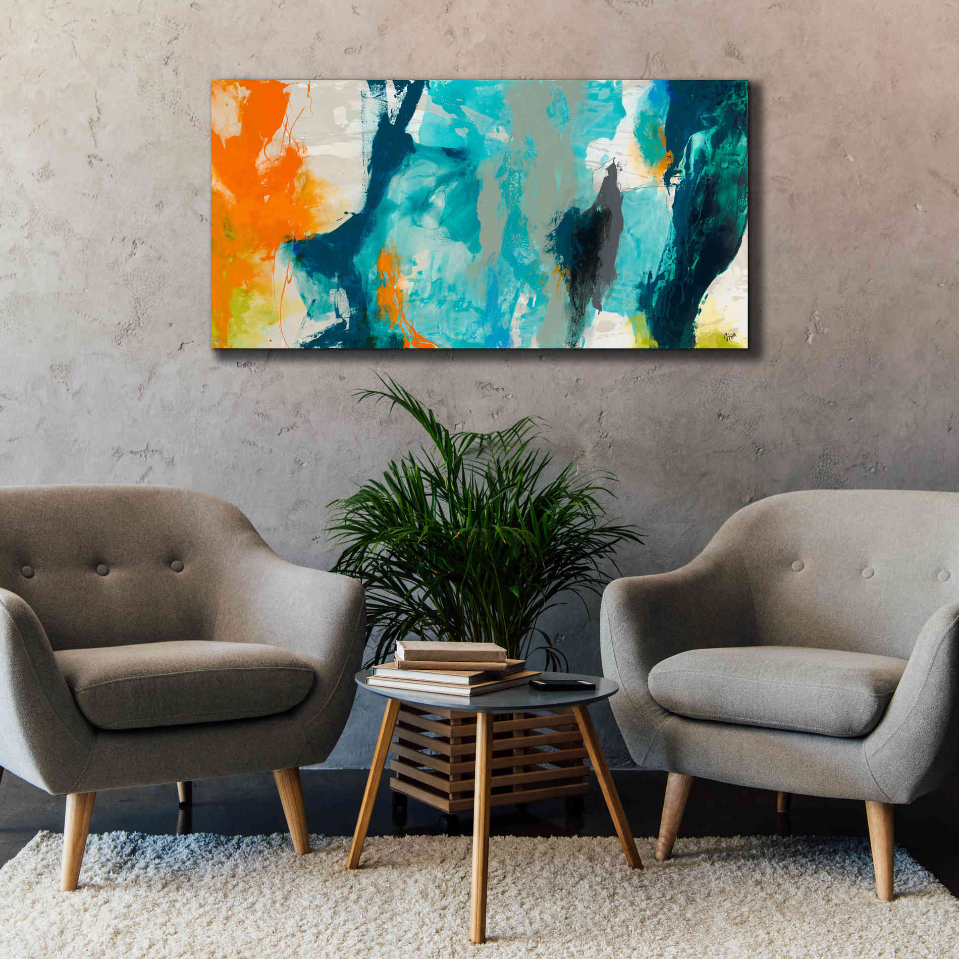 'Tidal Abstract II' by Sisa Jasper Canvas Wall Art,60 x 30