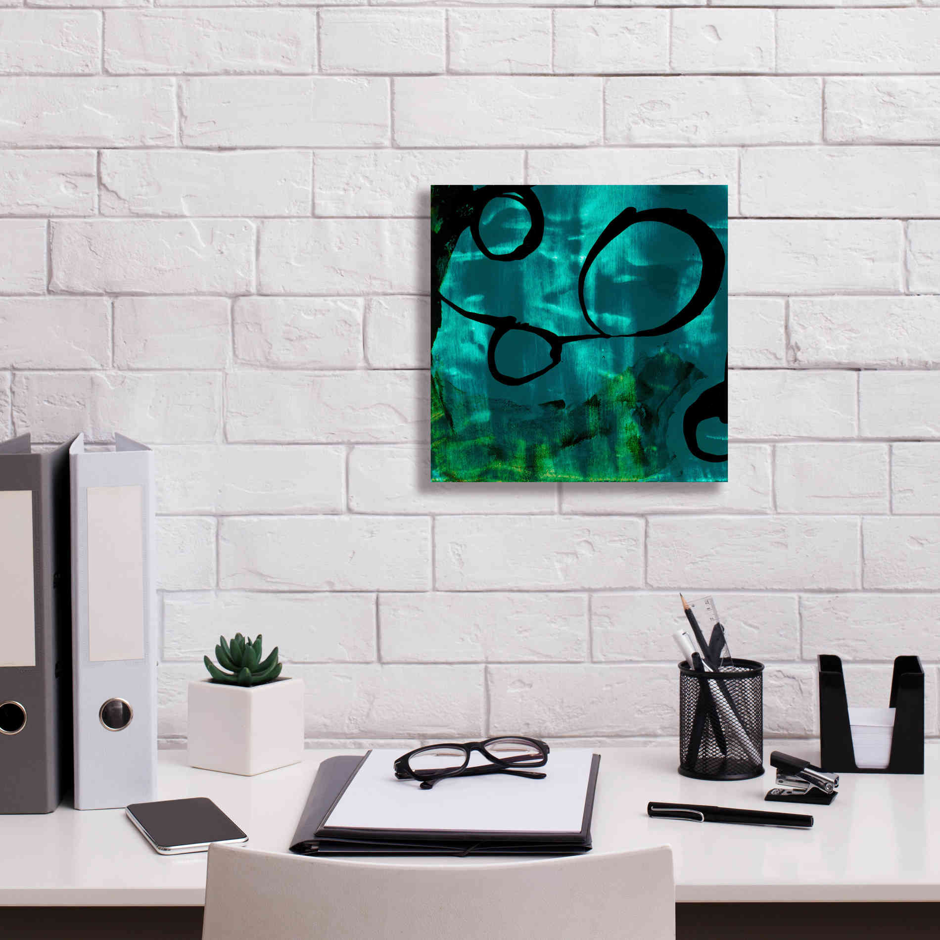 'Turquoise Element II' by Sisa Jasper Canvas Wall Art,12 x 12