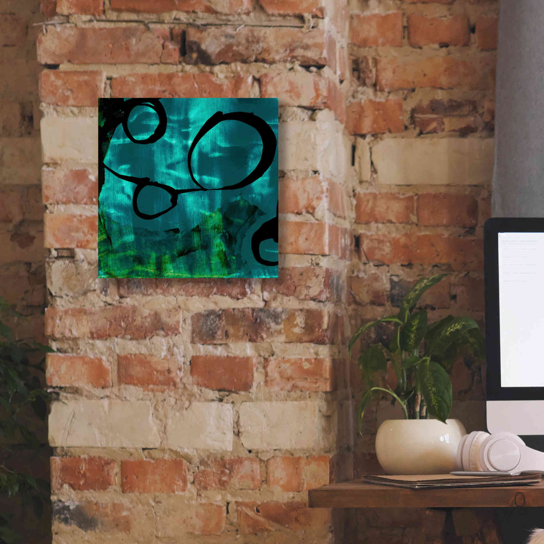 'Turquoise Element II' by Sisa Jasper Canvas Wall Art,12 x 12