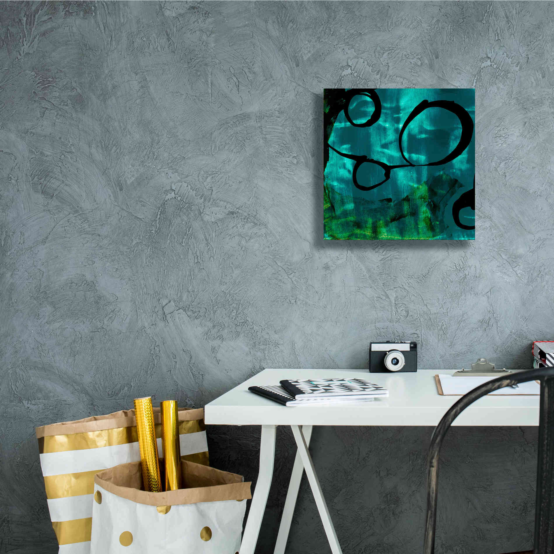 'Turquoise Element II' by Sisa Jasper Canvas Wall Art,12 x 12