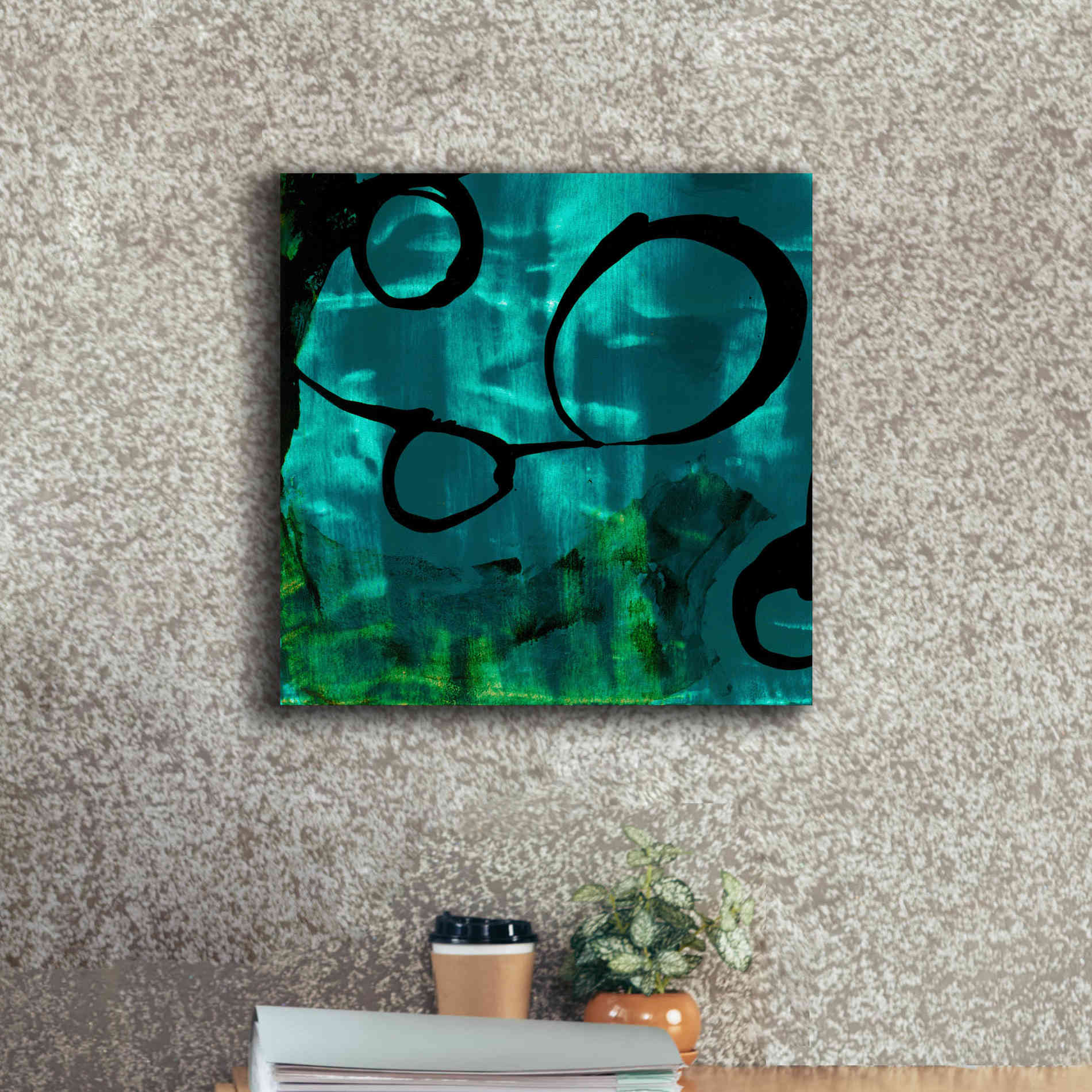 'Turquoise Element II' by Sisa Jasper Canvas Wall Art,18 x 18