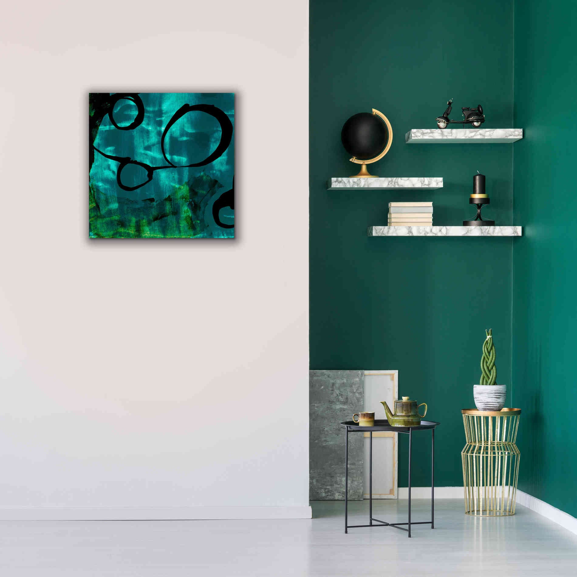 'Turquoise Element II' by Sisa Jasper Canvas Wall Art,26 x 26