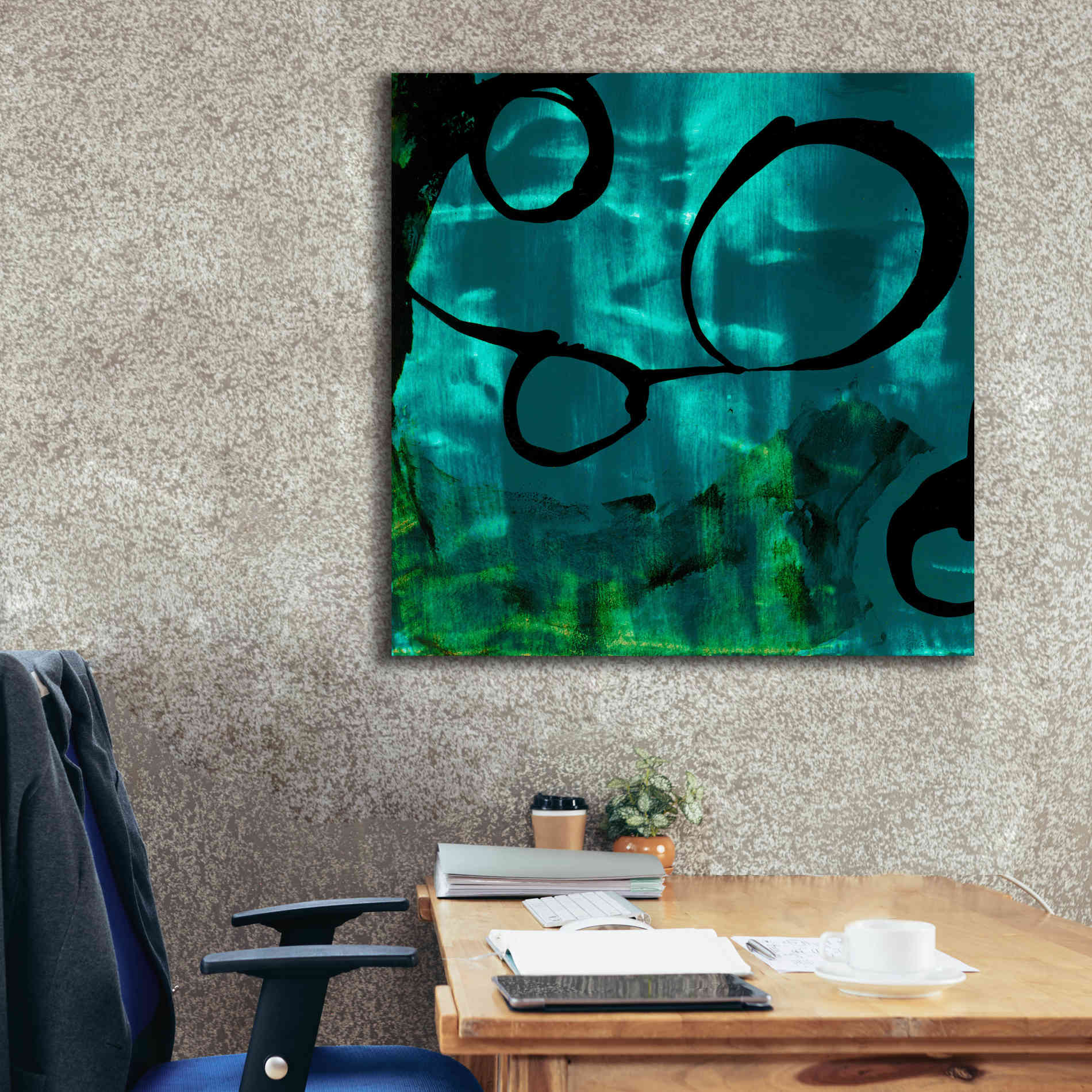 'Turquoise Element II' by Sisa Jasper Canvas Wall Art,37 x 37