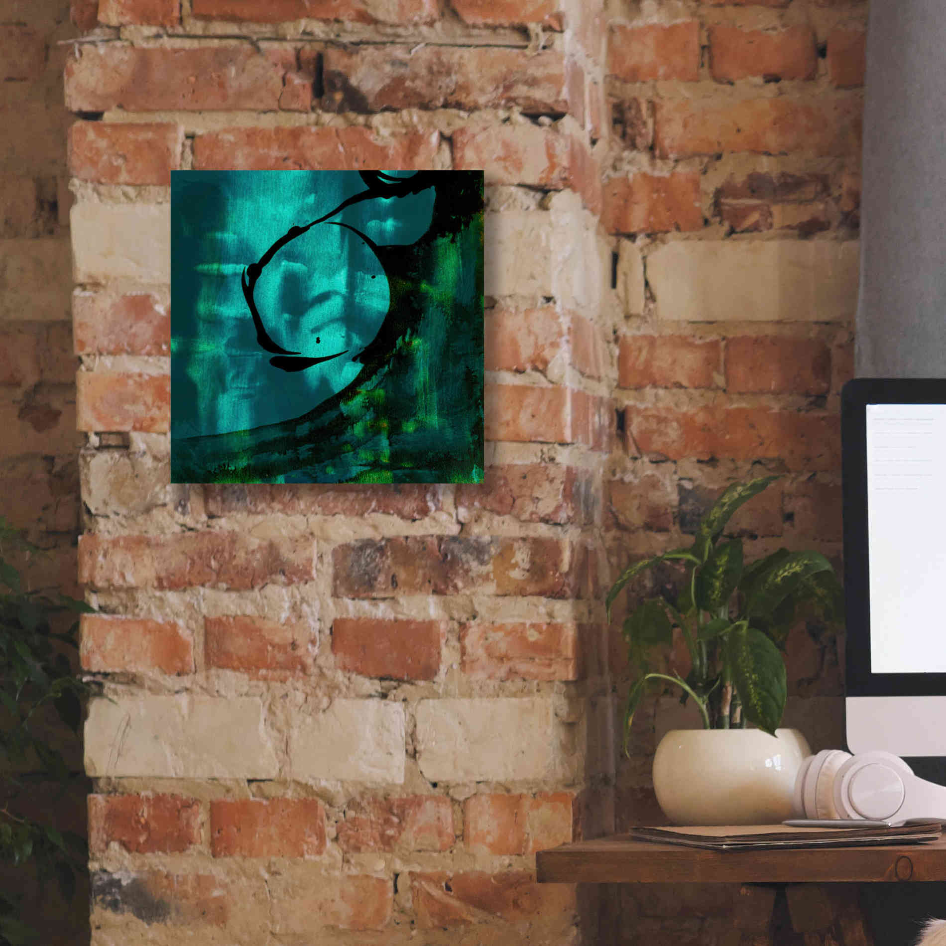 'Turquoise Element III' by Sisa Jasper Canvas Wall Art,12 x 12