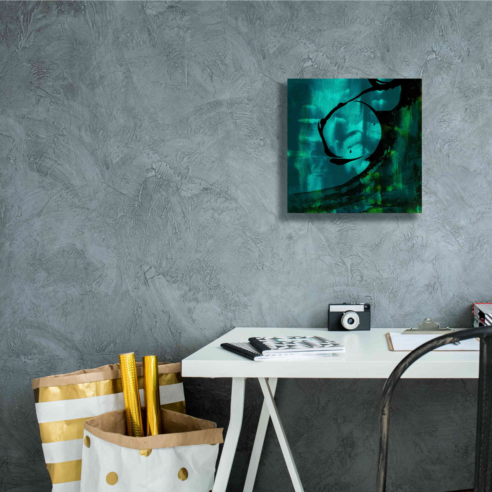 'Turquoise Element III' by Sisa Jasper Canvas Wall Art,12 x 12