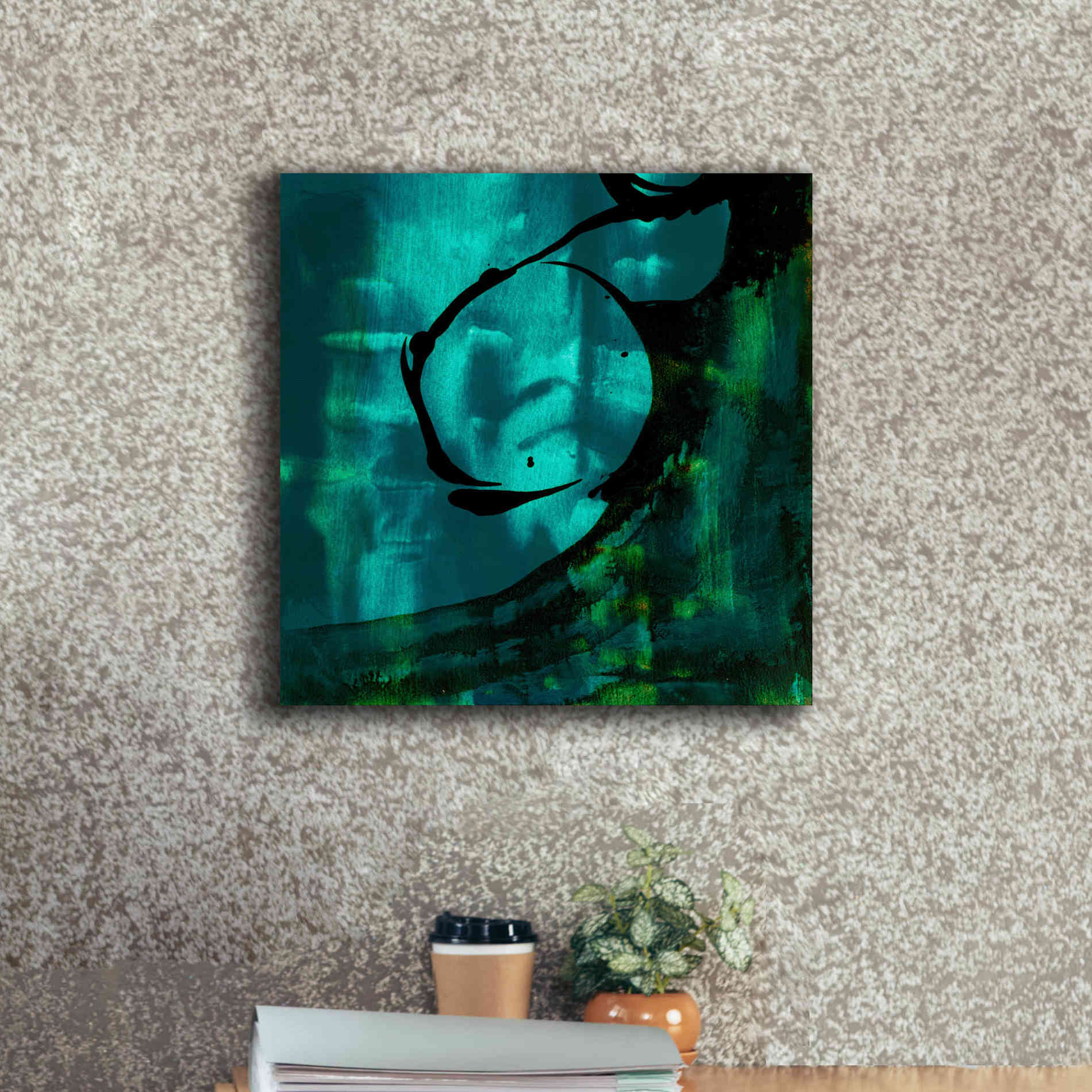'Turquoise Element III' by Sisa Jasper Canvas Wall Art,18 x 18