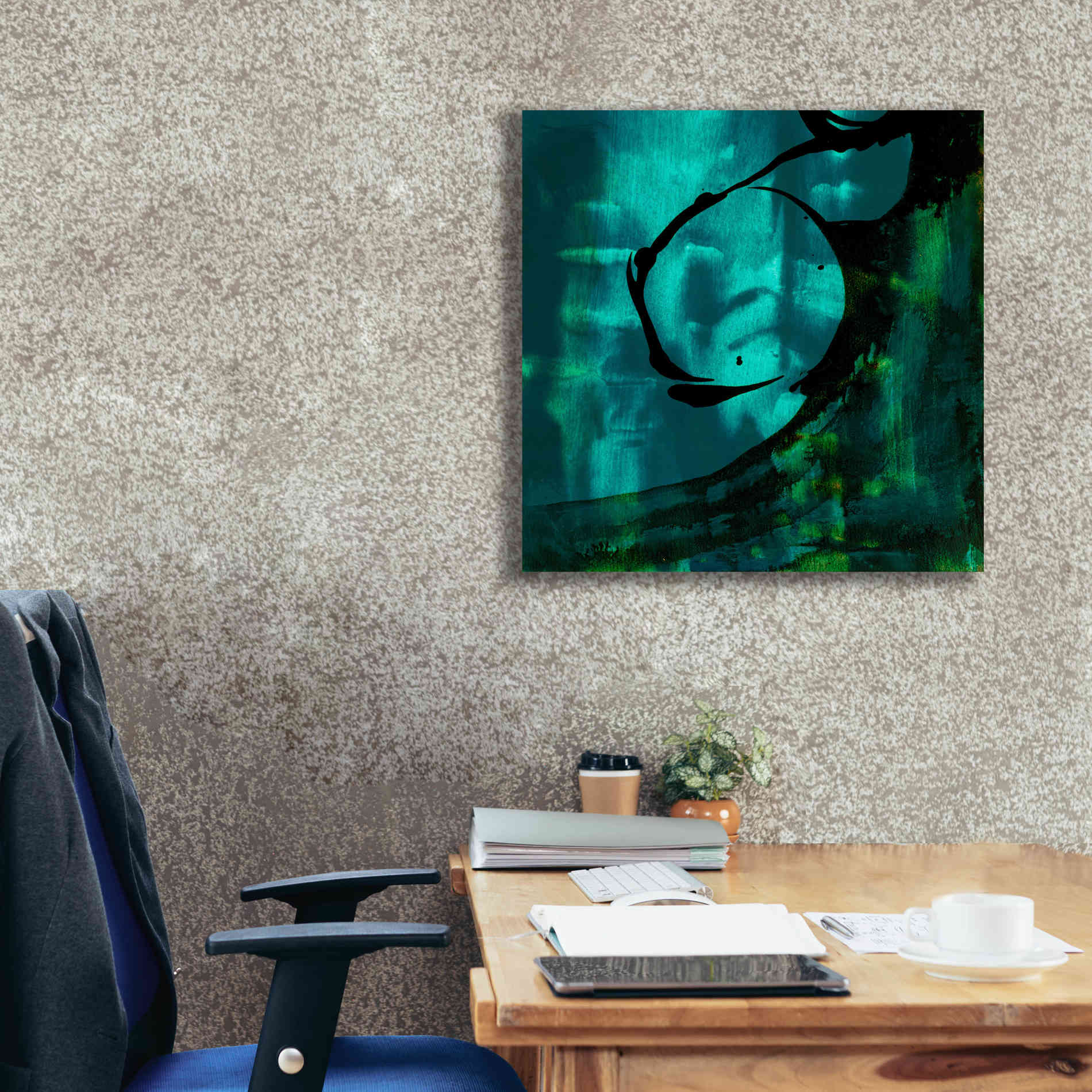 'Turquoise Element III' by Sisa Jasper Canvas Wall Art,26 x 26