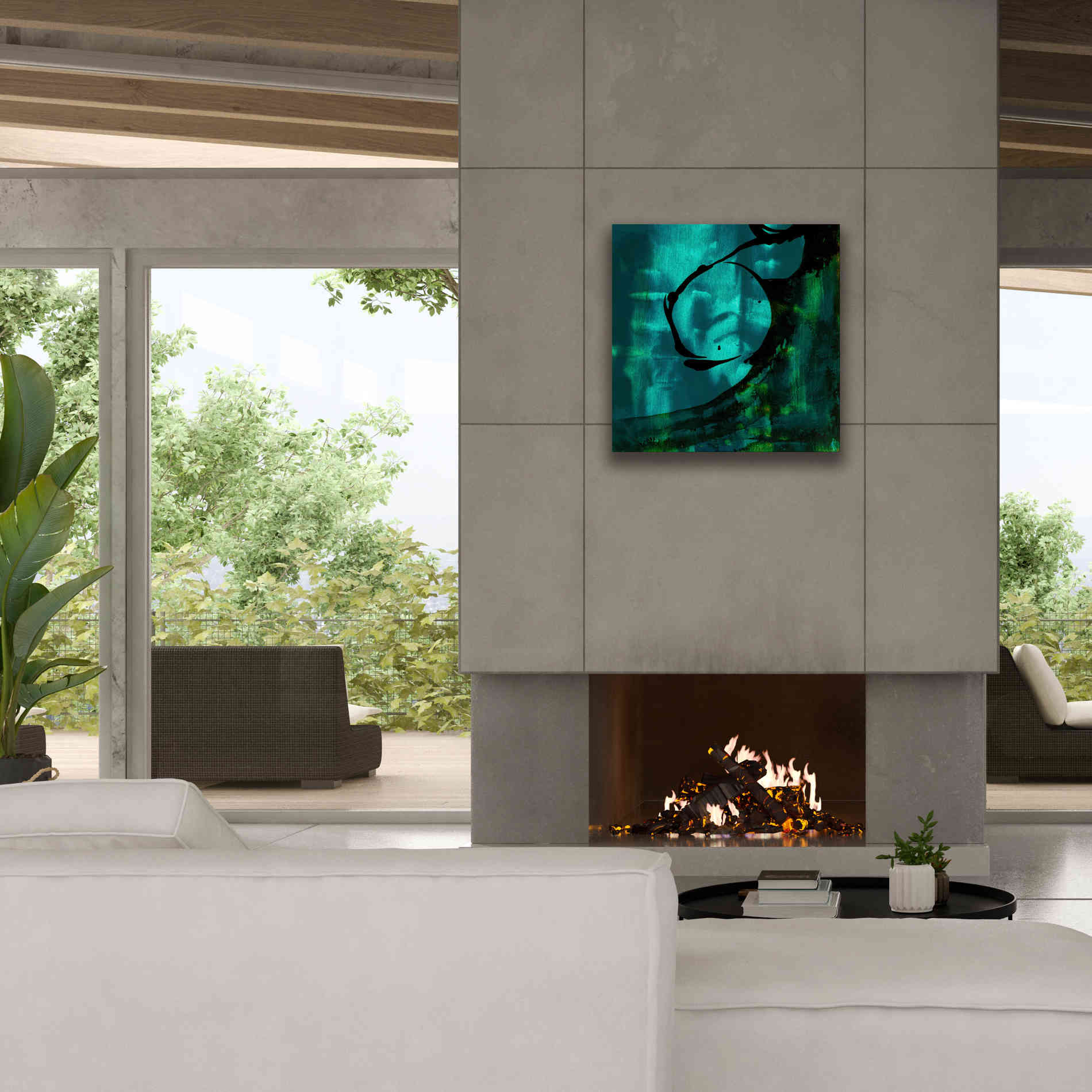 'Turquoise Element III' by Sisa Jasper Canvas Wall Art,26 x 26