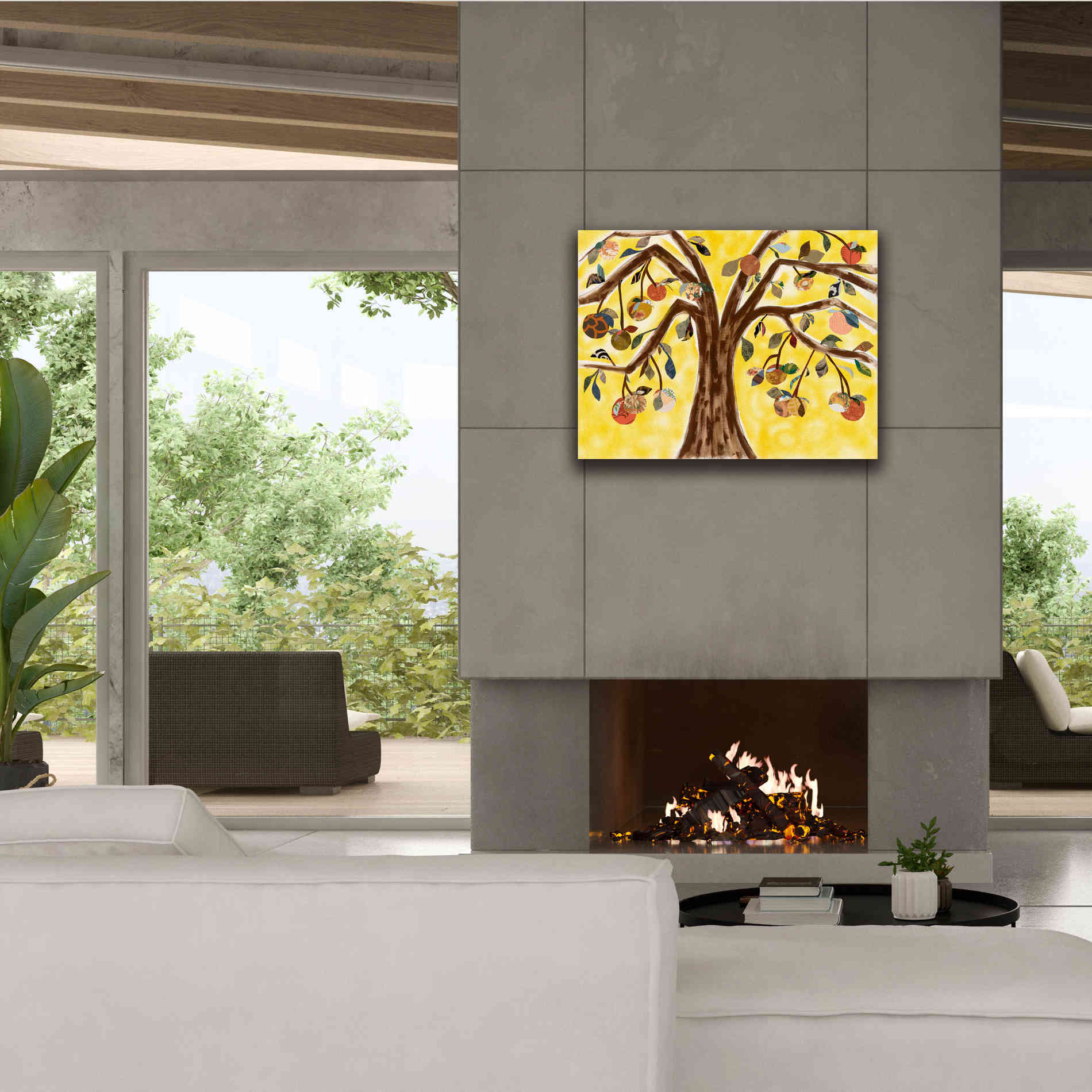 'Yellow Orange Tree' by Sisa Jasper Canvas Wall Art,34 x 26