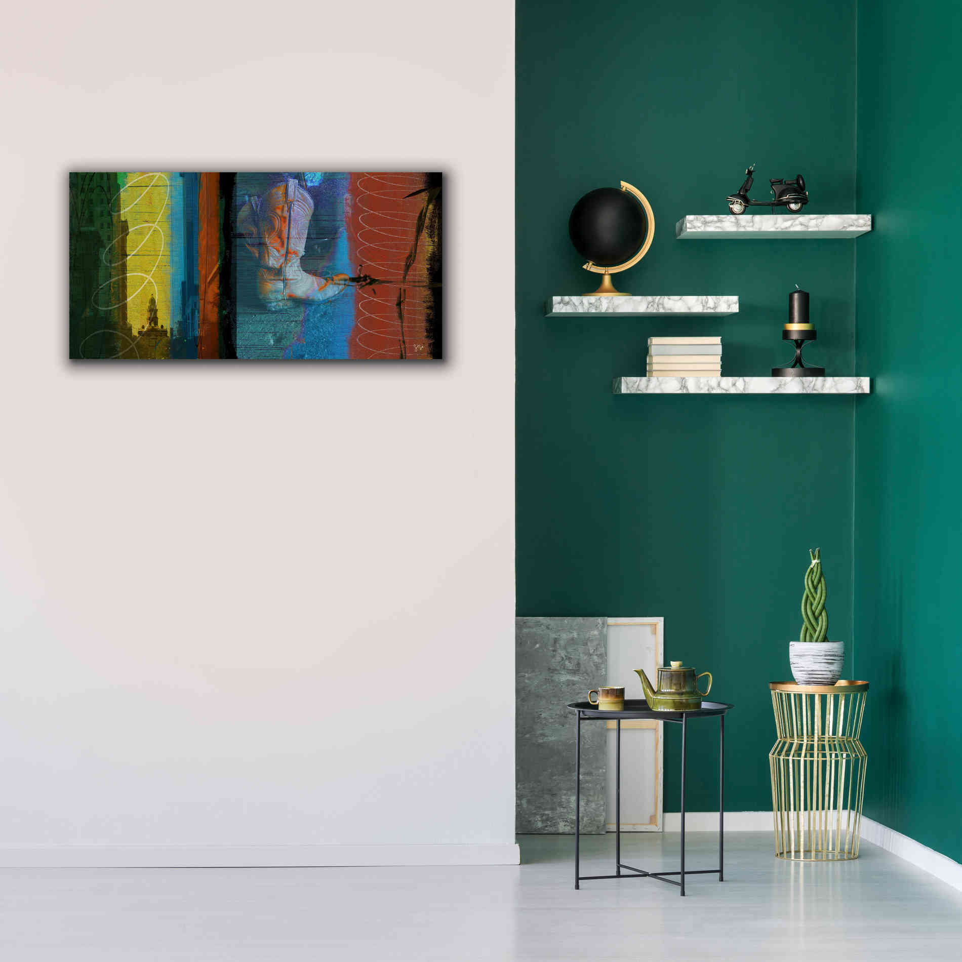 'Boot Collage' by Sisa Jasper Canvas Wall Art,40 x 20
