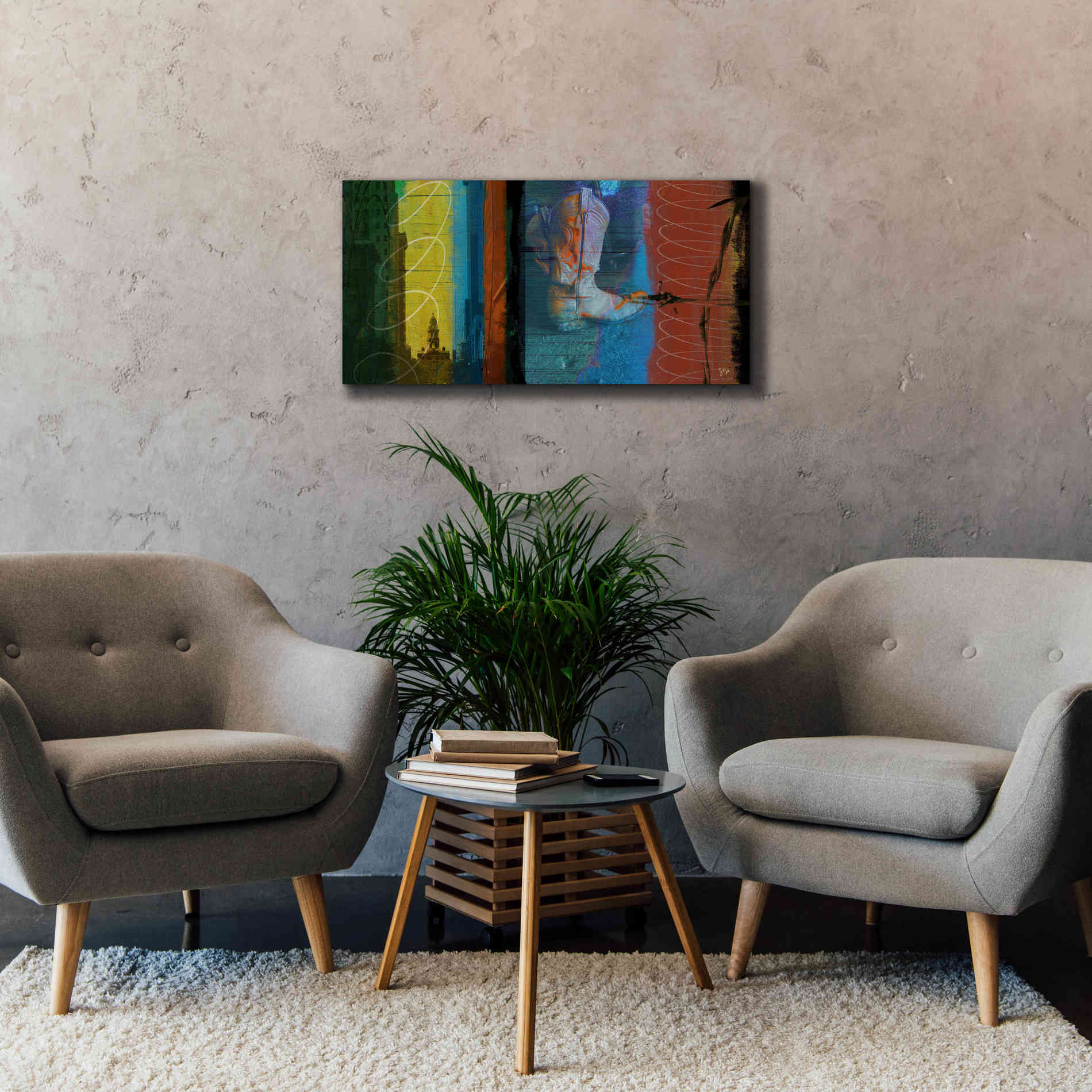 'Boot Collage' by Sisa Jasper Canvas Wall Art,40 x 20