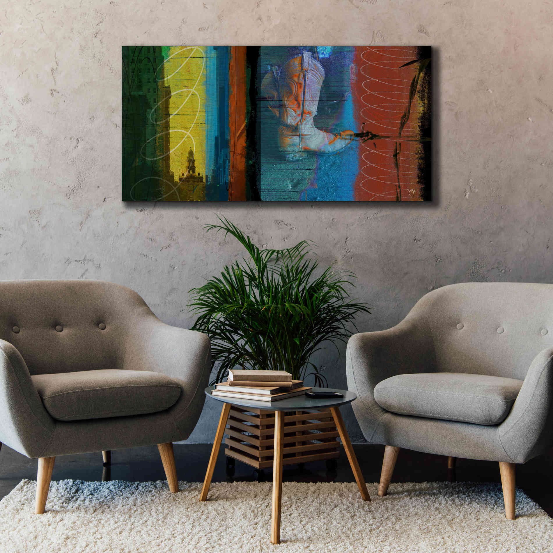 'Boot Collage' by Sisa Jasper Canvas Wall Art,60 x 30