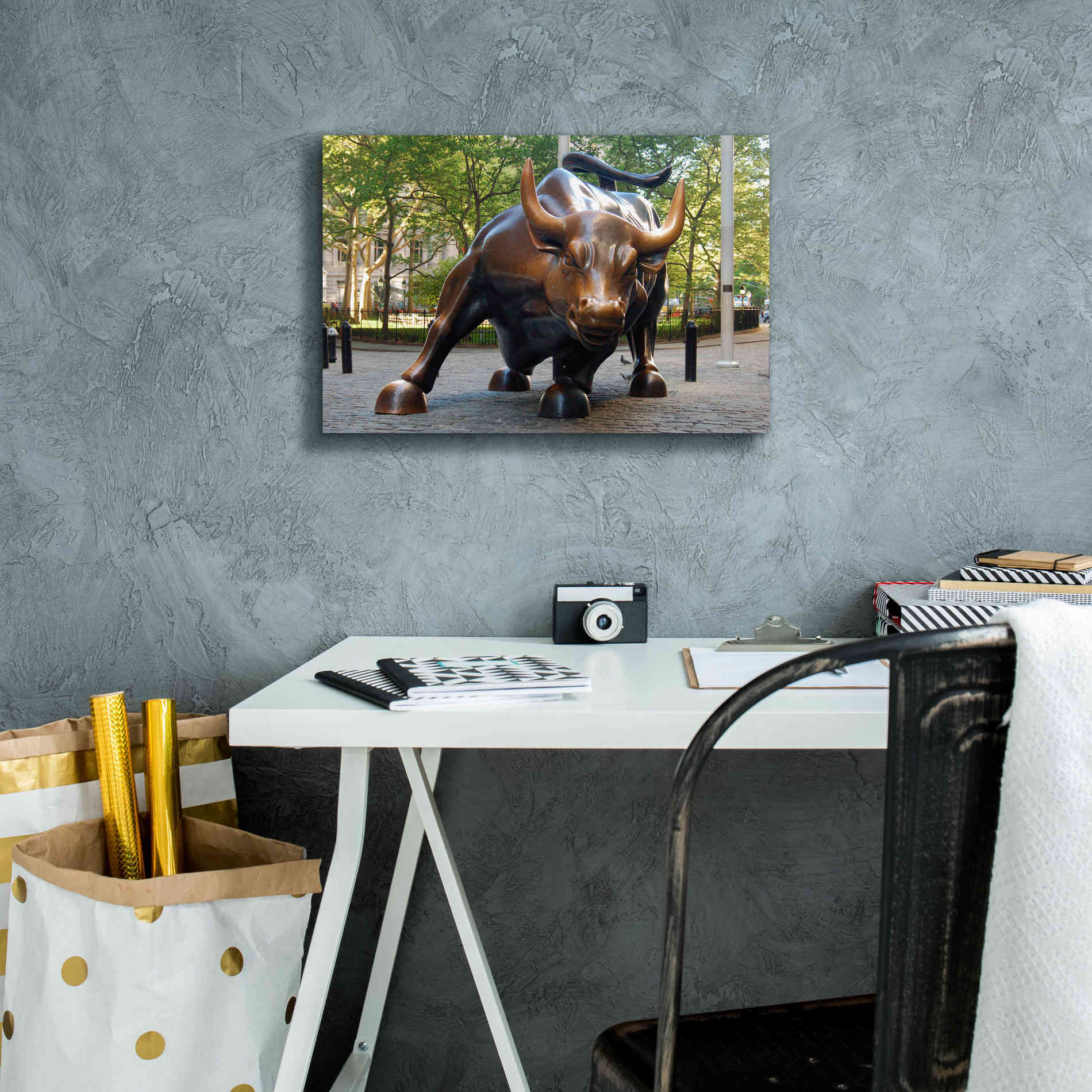 'Bull of Wallstreet' Canvas Wall Art,18 x 12