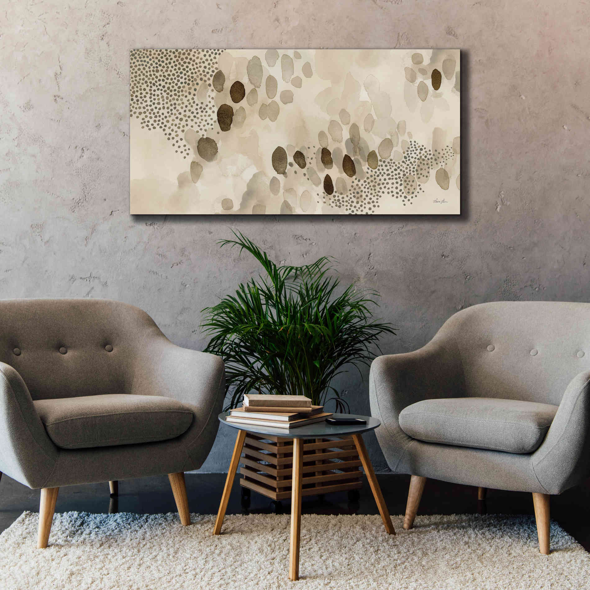 'Natural Abstract II' by Laura Horn, Canvas Wall Art,60 x 30