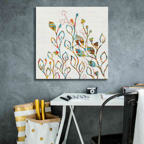 Image of 'Rainbow Vines with Flowers Spice' by Kathy Ferguson, Canvas Wall Art,26 x 26