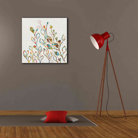 Image of 'Rainbow Vines with Flowers Spice' by Kathy Ferguson, Canvas Wall Art,26 x 26