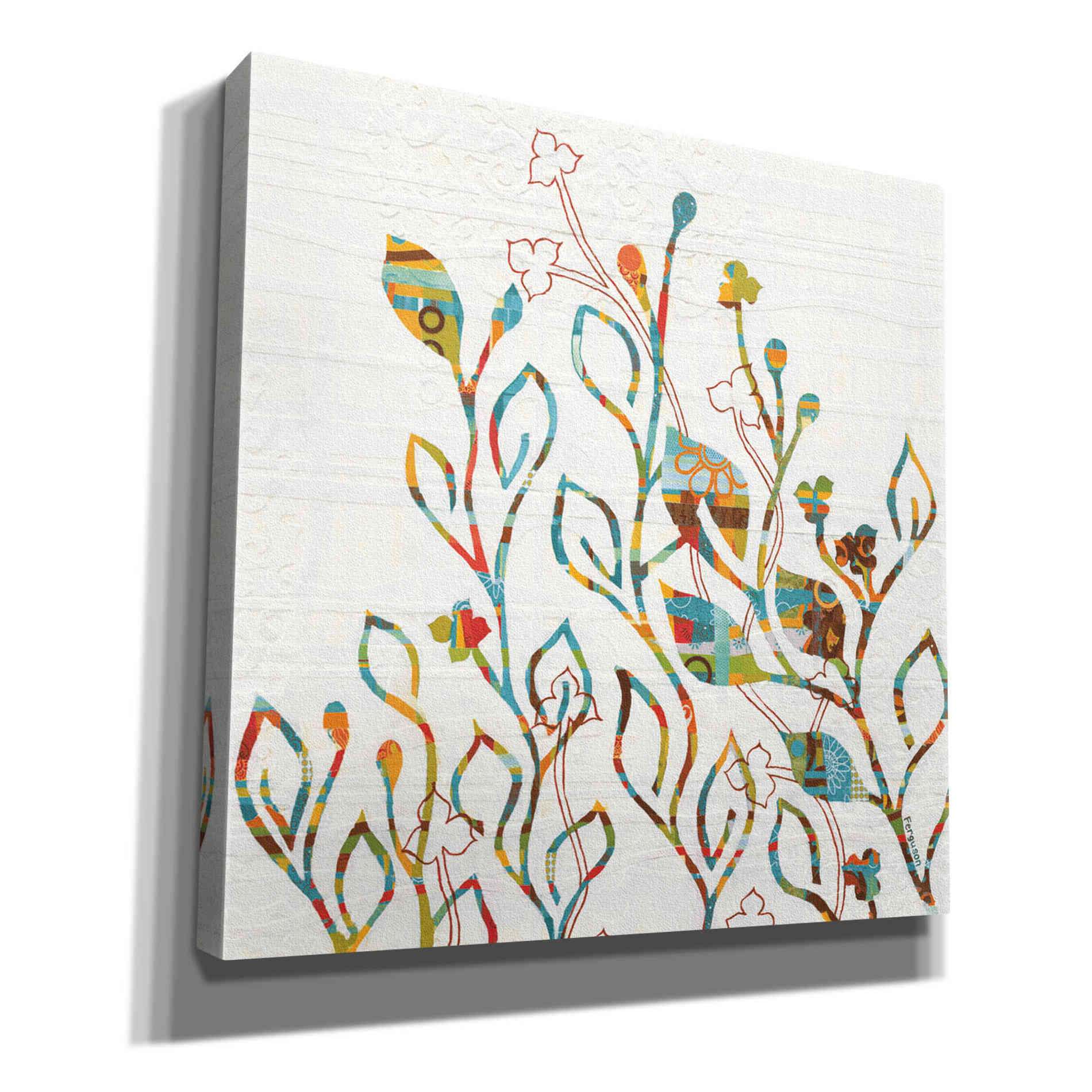 'Rainbow Vines with Flowers Spice' by Kathy Ferguson, Canvas Wall Art