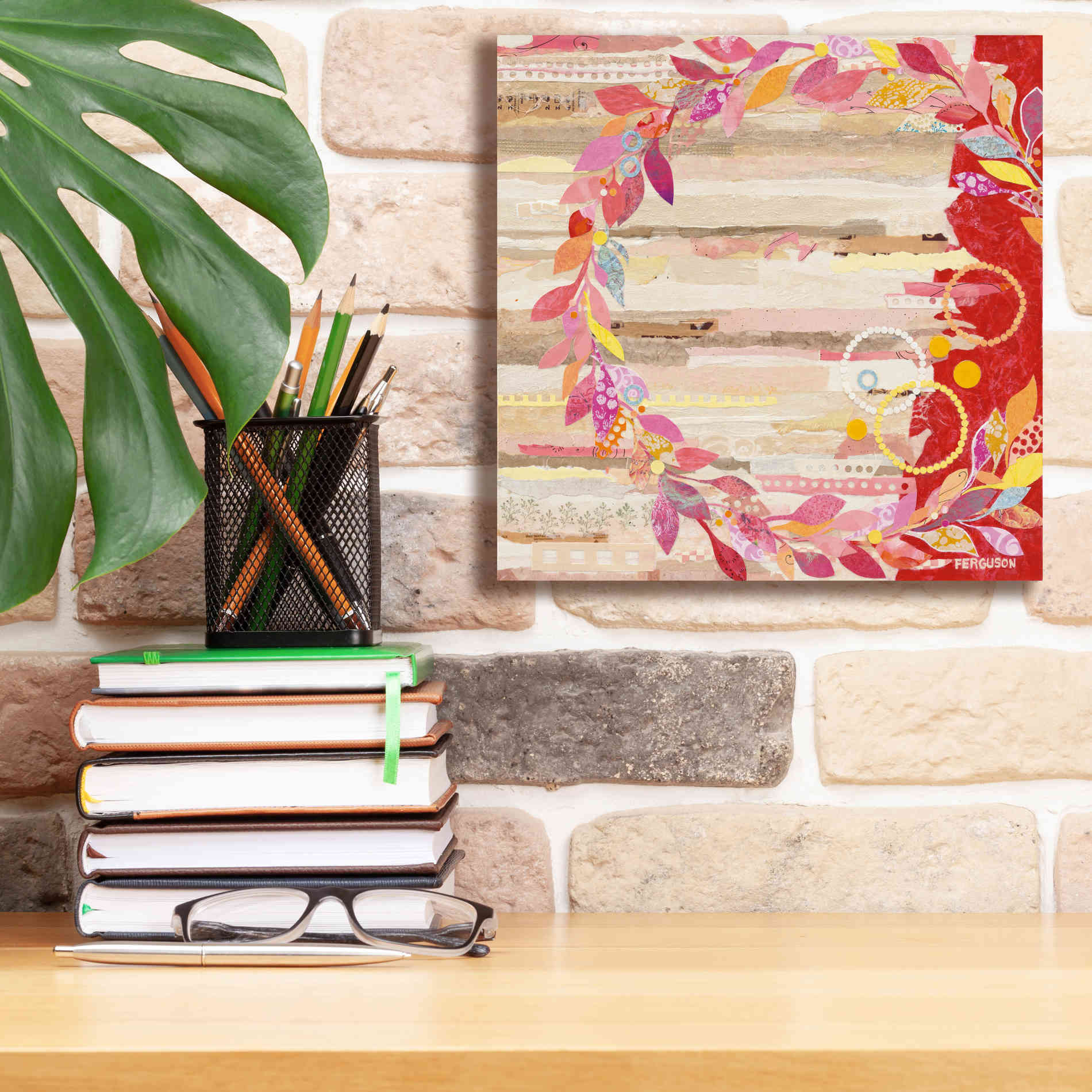 'Resting on Ones Laurels' by Kathy Ferguson, Canvas Wall Art,12 x 12