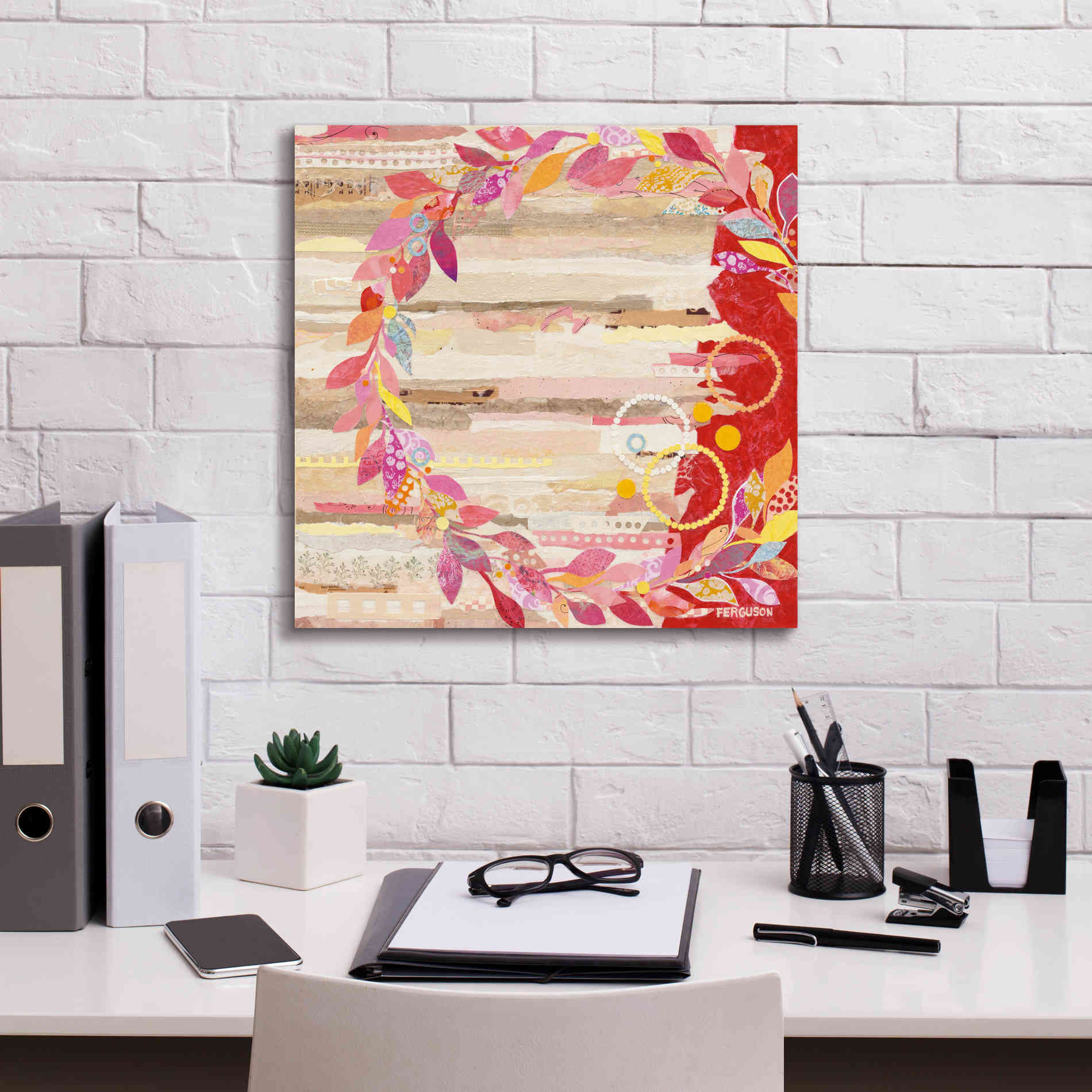 'Resting on Ones Laurels' by Kathy Ferguson, Canvas Wall Art,18 x 18