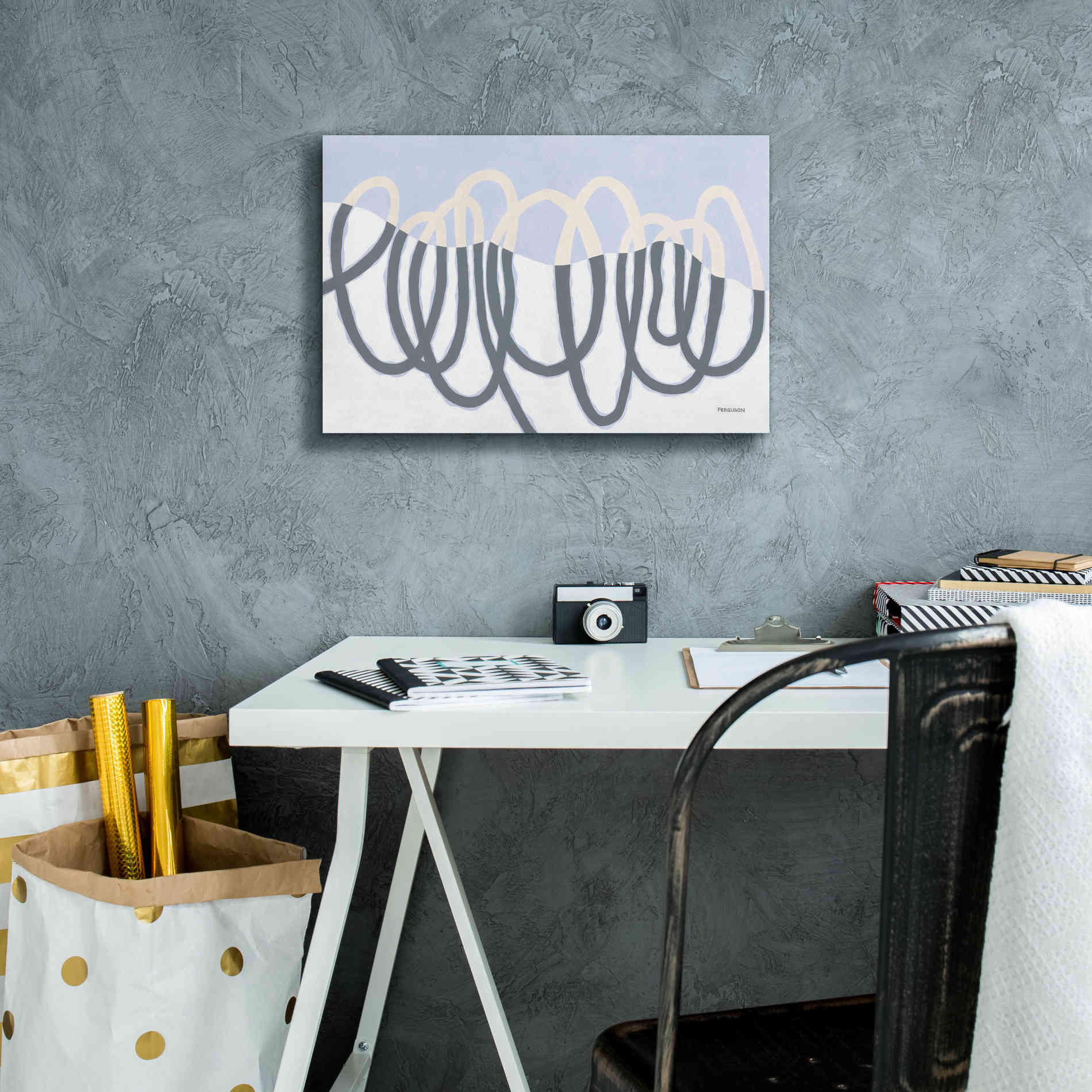 'Loops III' by Kathy Ferguson, Canvas Wall Art,18 x 12