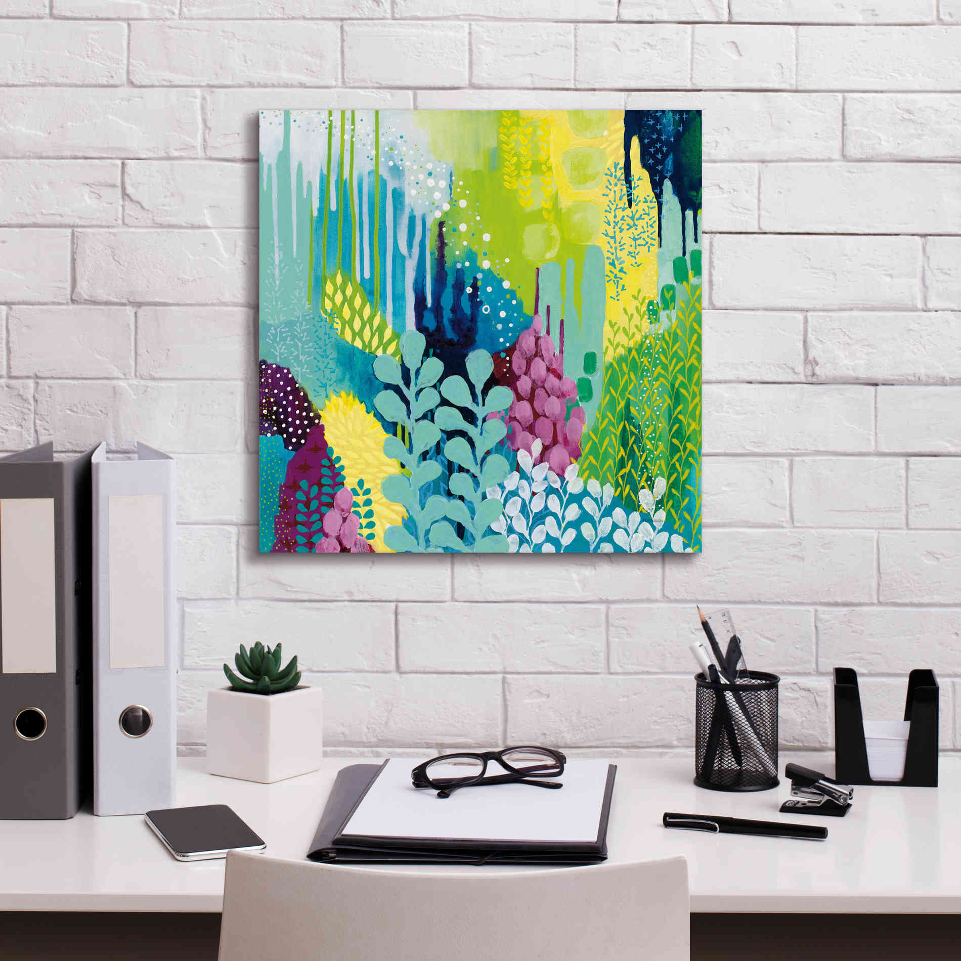 'Jewel Forest II' by Kathy Ferguson, Canvas Wall Art,18 x 18