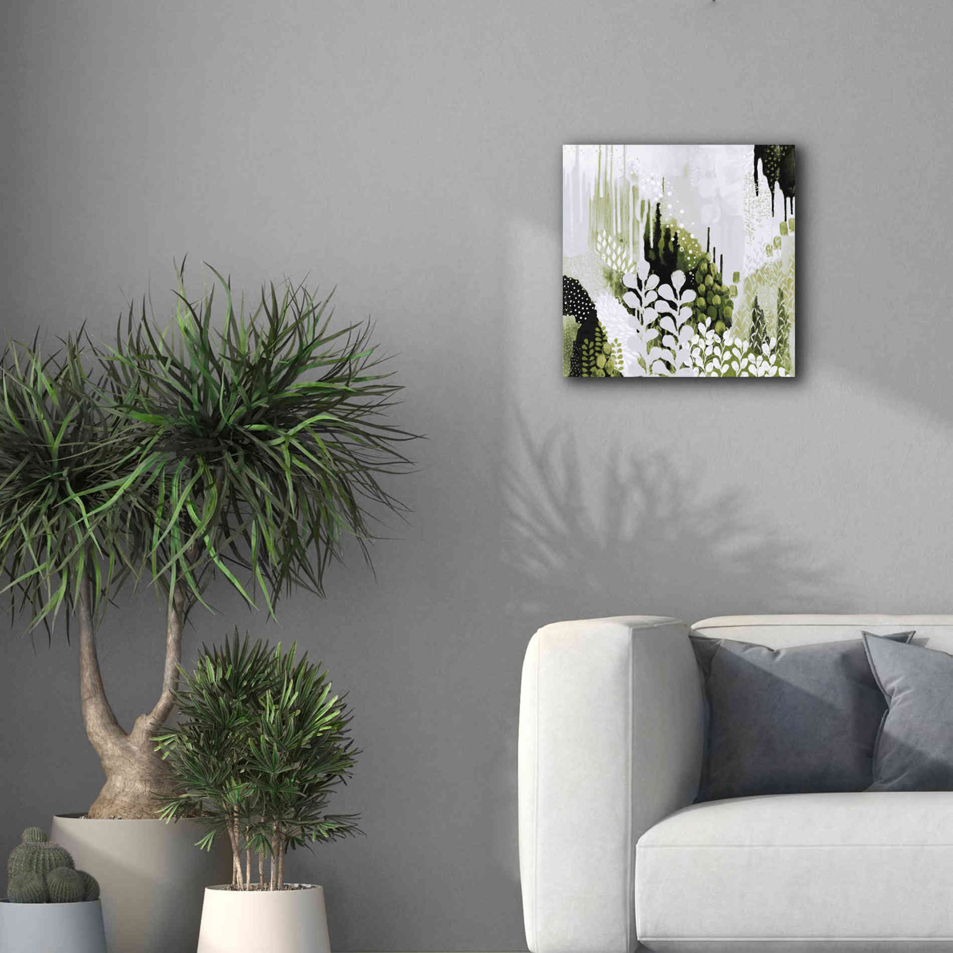 'BW Forest II with Green' by Kathy Ferguson, Canvas Wall Art,18 x 18