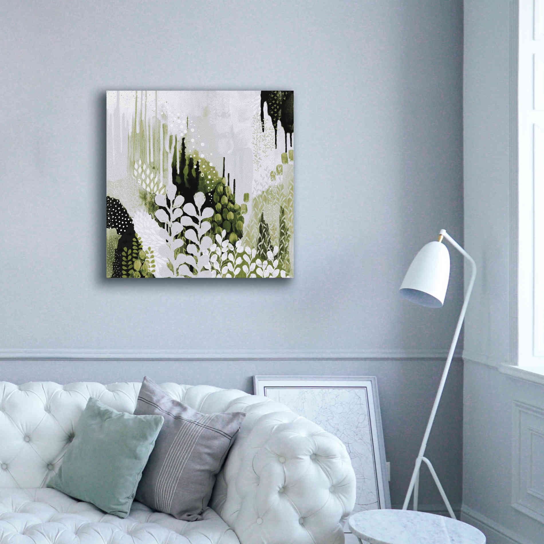 'BW Forest II with Green' by Kathy Ferguson, Canvas Wall Art,37 x 37