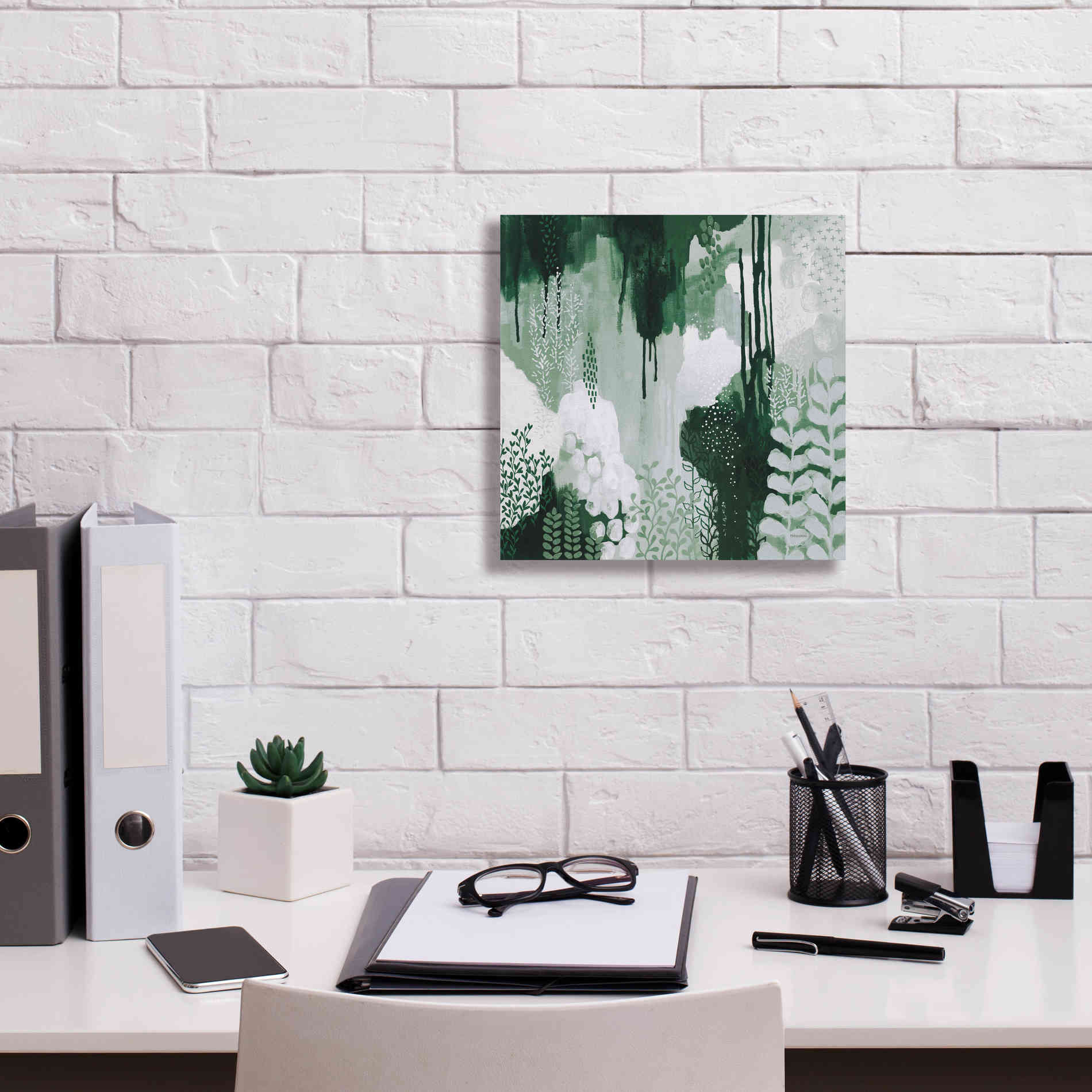 'Light Green Forest I' by Kathy Ferguson, Canvas Wall Art,12 x 12