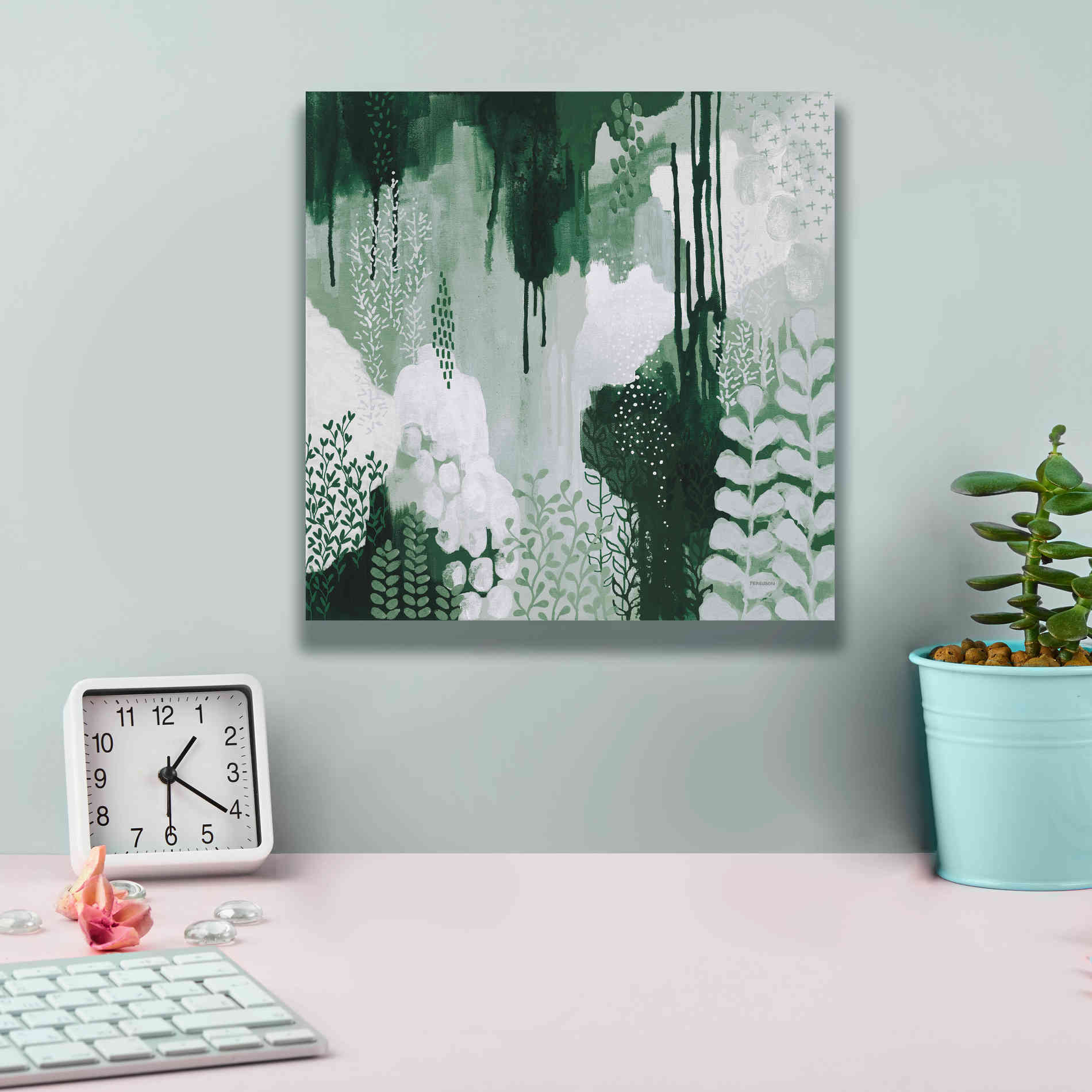 'Light Green Forest I' by Kathy Ferguson, Canvas Wall Art,12 x 12