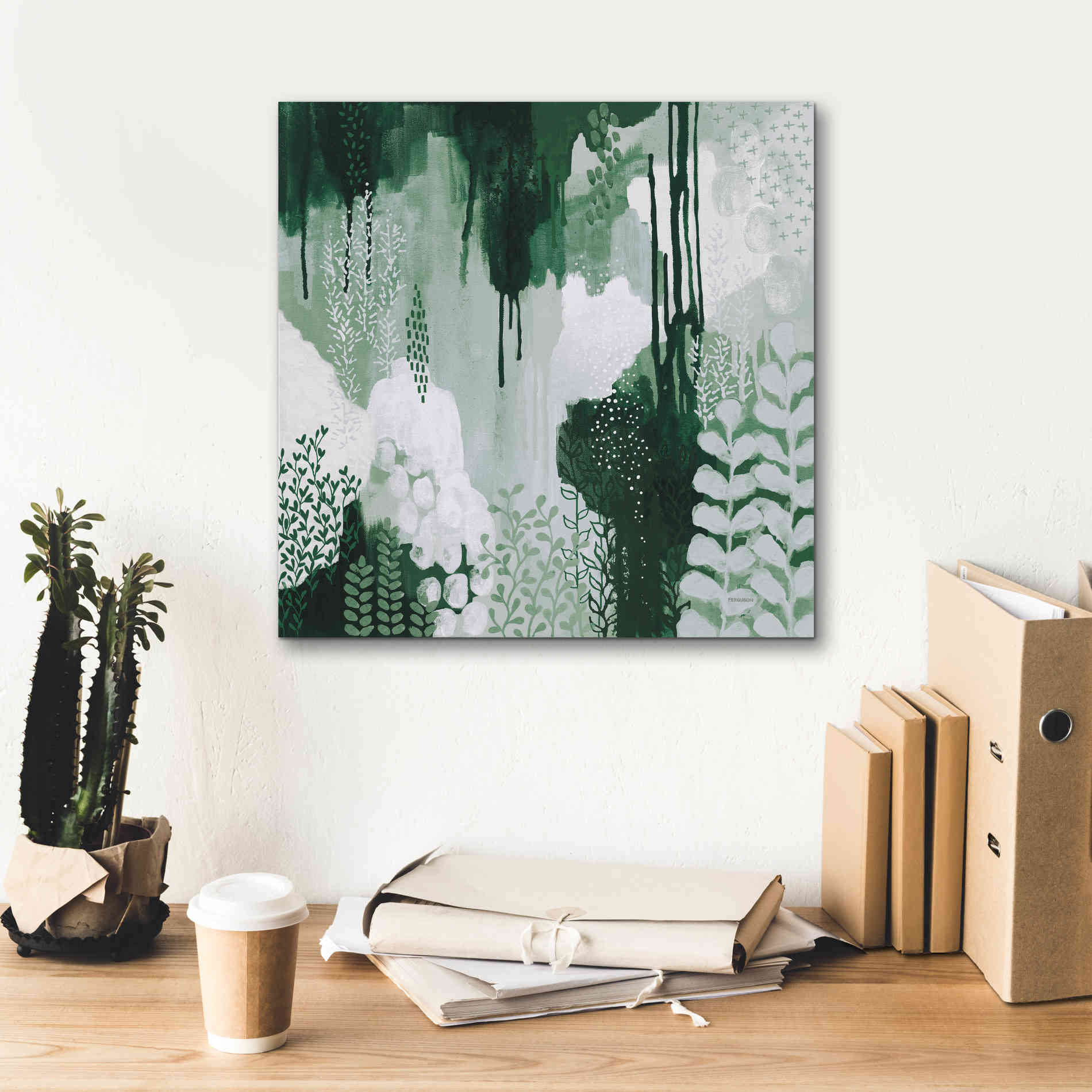 'Light Green Forest I' by Kathy Ferguson, Canvas Wall Art,18 x 18