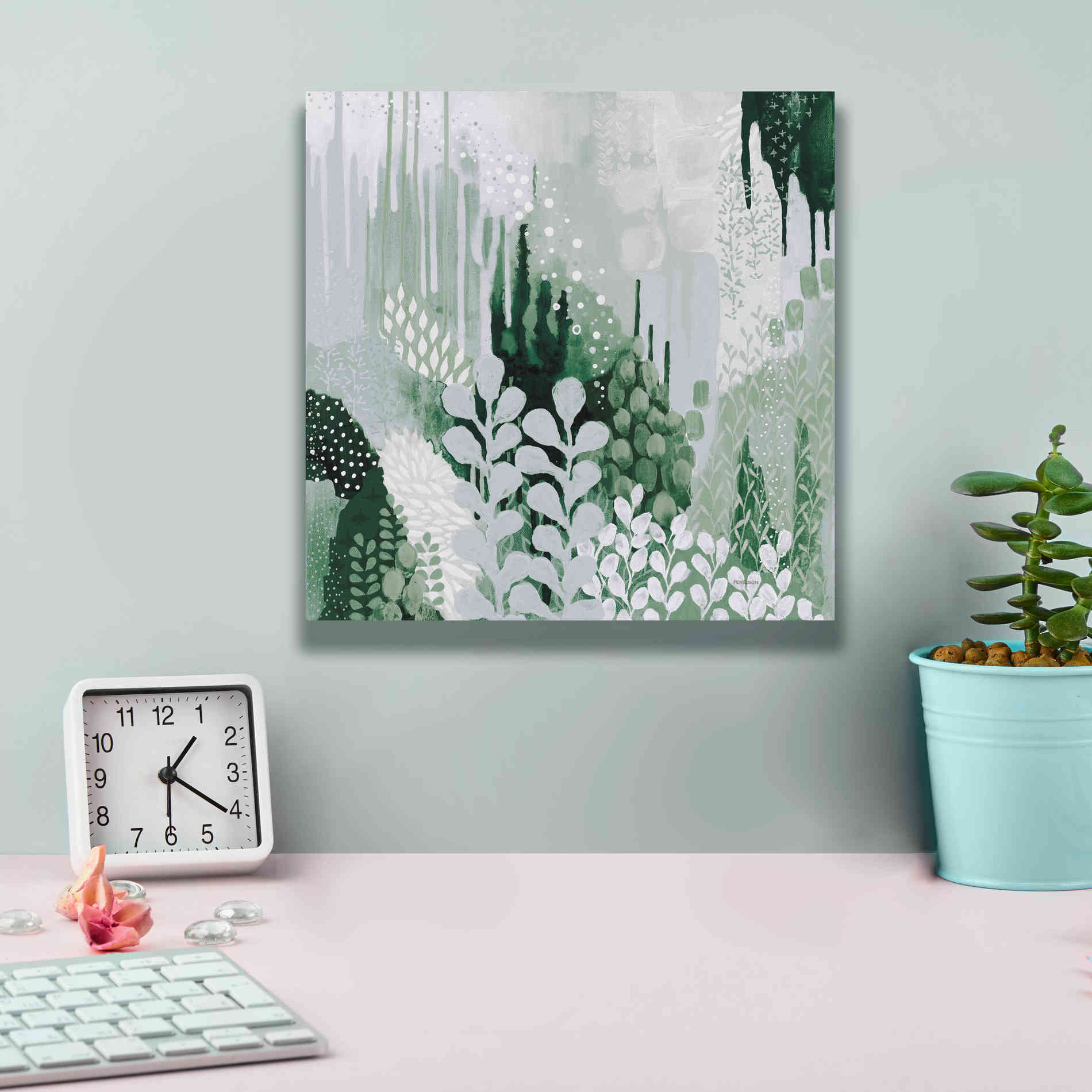 'Light Green Forest II' by Kathy Ferguson, Canvas Wall Art,12 x 12