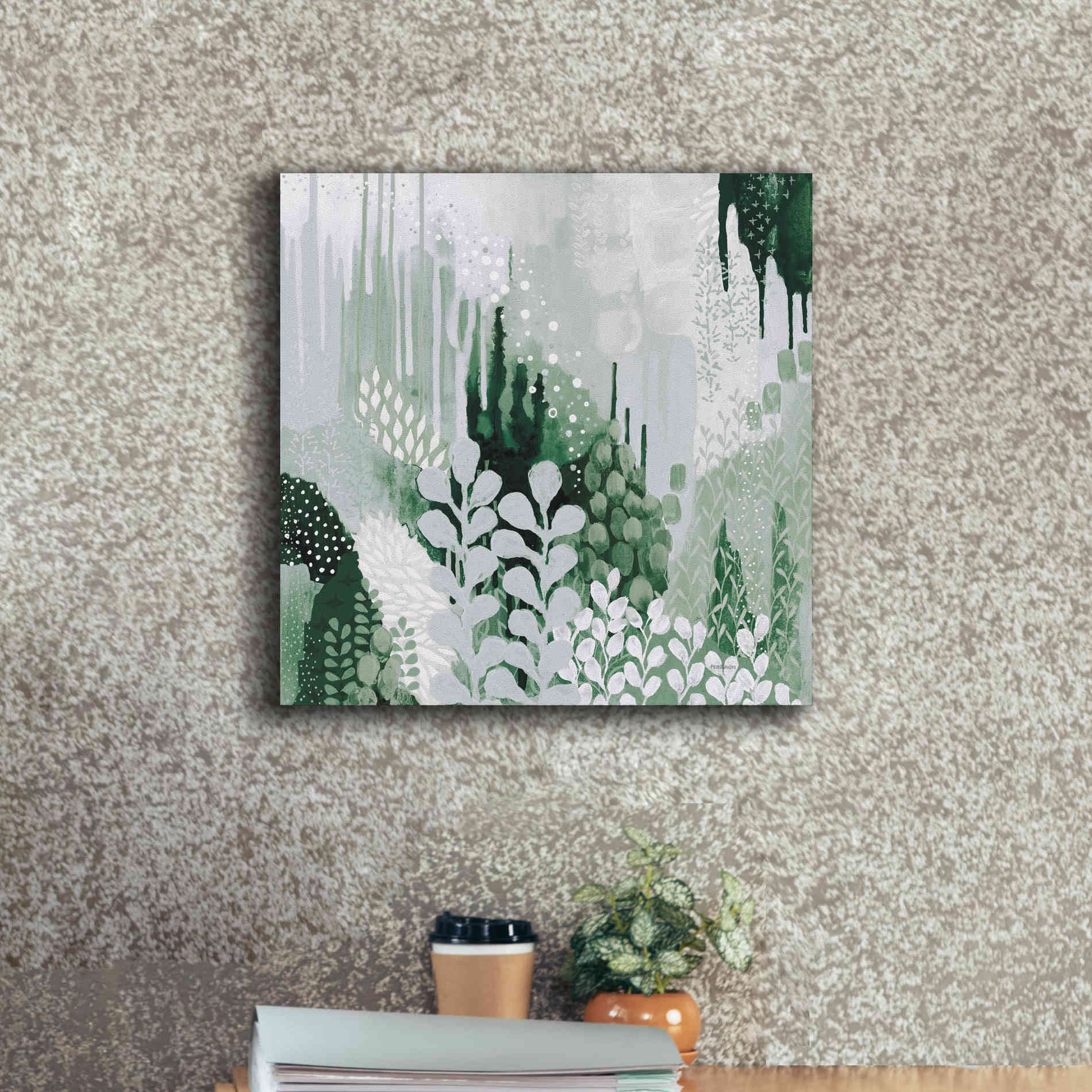 'Light Green Forest II' by Kathy Ferguson, Canvas Wall Art,18 x 18