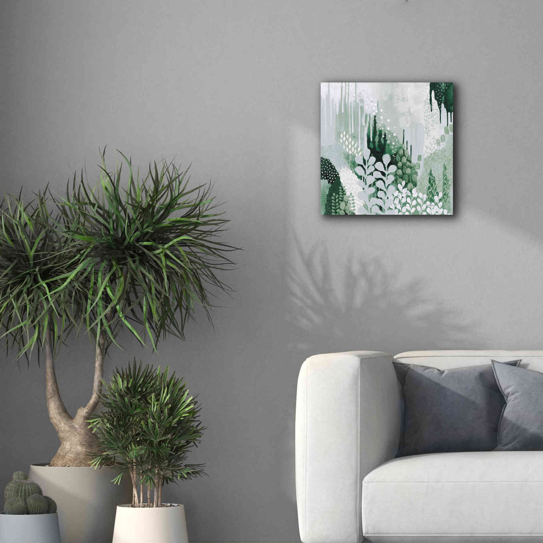 'Light Green Forest II' by Kathy Ferguson, Canvas Wall Art,18 x 18