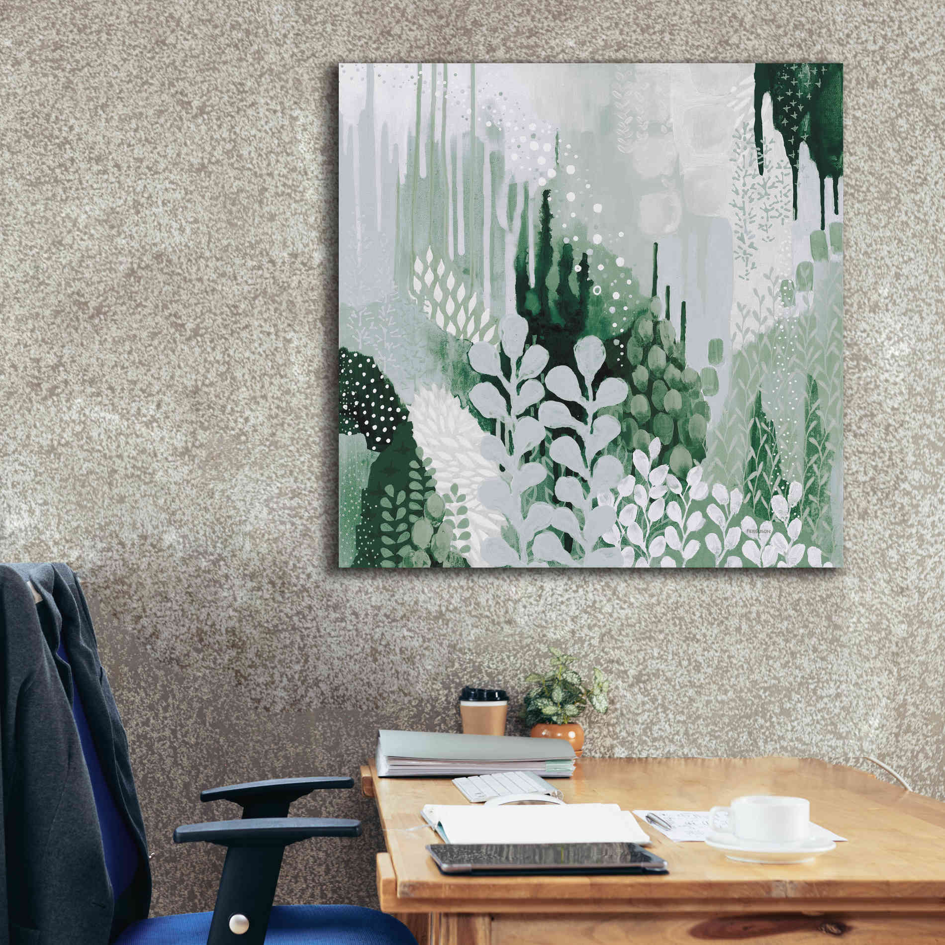 'Light Green Forest II' by Kathy Ferguson, Canvas Wall Art,37 x 37