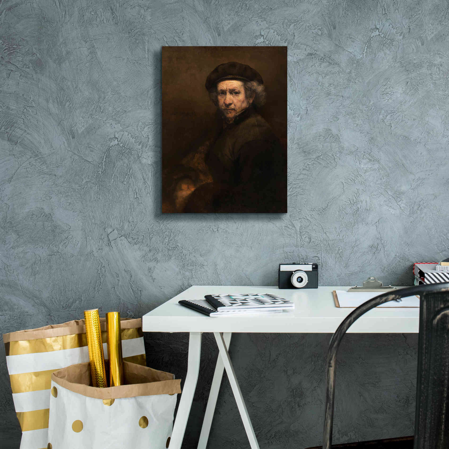 'Self-Portrait' by Rembrandt, Canvas Wall Art,12 x 16