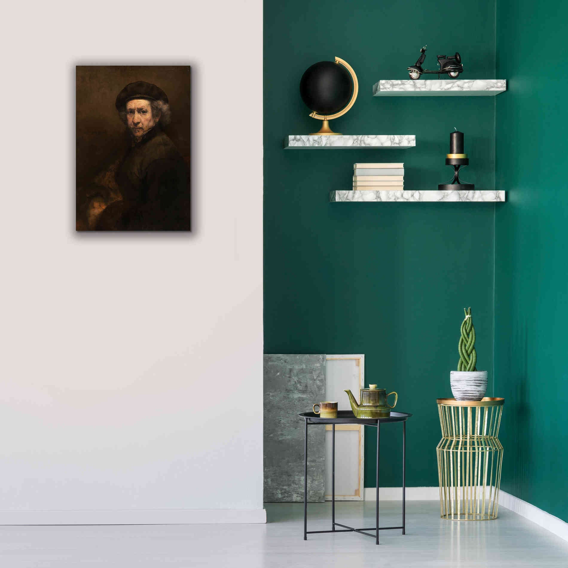 'Self-Portrait' by Rembrandt, Canvas Wall Art,18 x 26