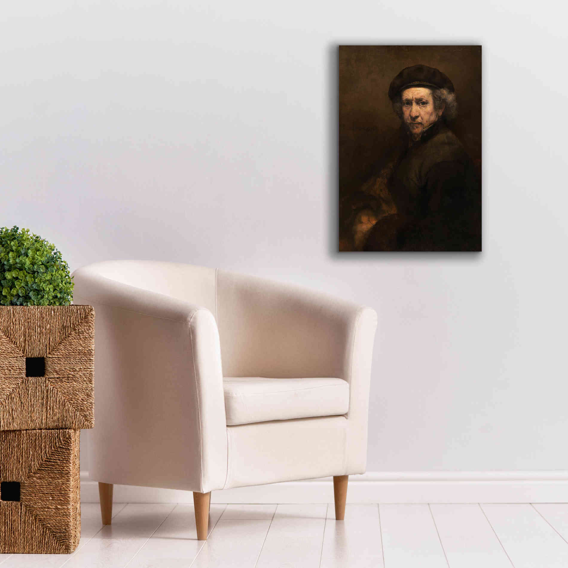 'Self-Portrait' by Rembrandt, Canvas Wall Art,18 x 26