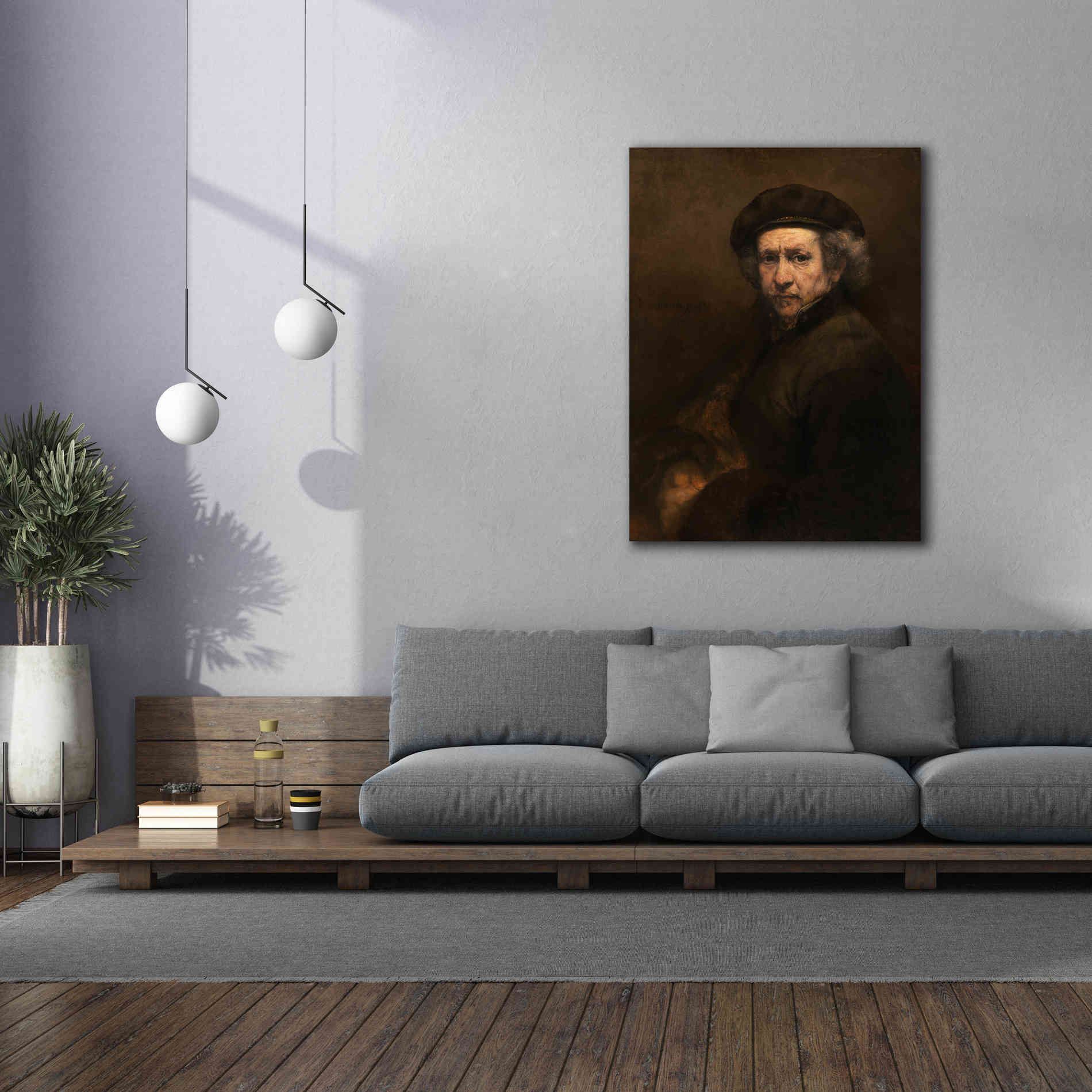'Self-Portrait' by Rembrandt, Canvas Wall Art,40 x 54