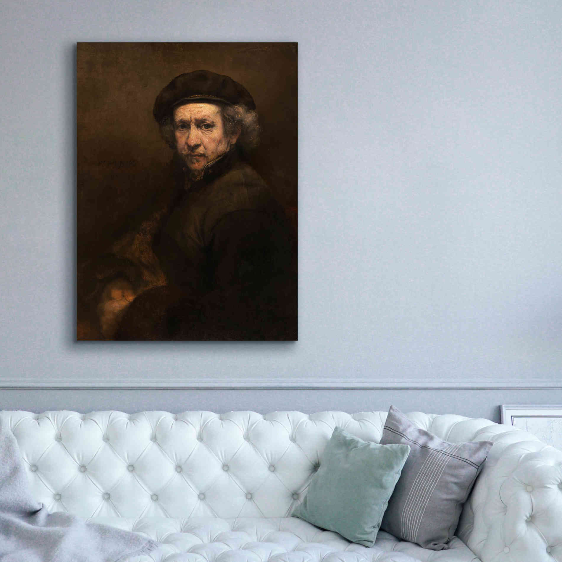 'Self-Portrait' by Rembrandt, Canvas Wall Art,40 x 54