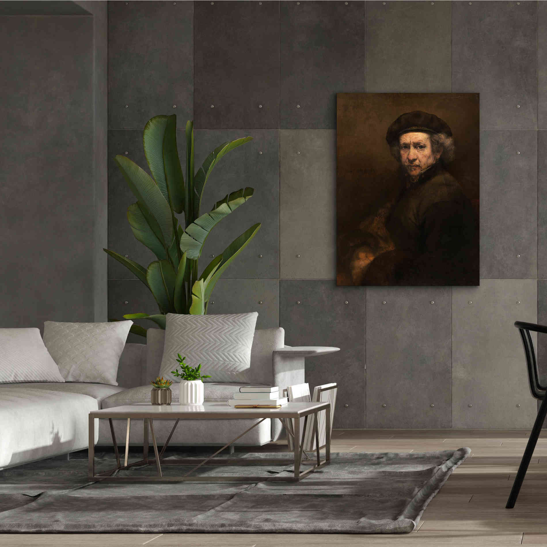 'Self-Portrait' by Rembrandt, Canvas Wall Art,40 x 54