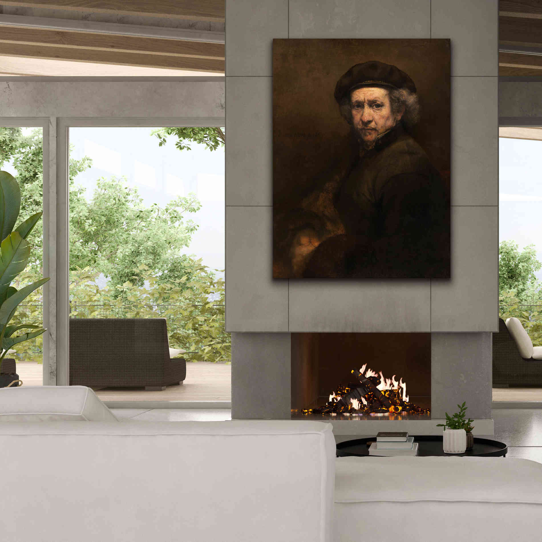 'Self-Portrait' by Rembrandt, Canvas Wall Art,40 x 54